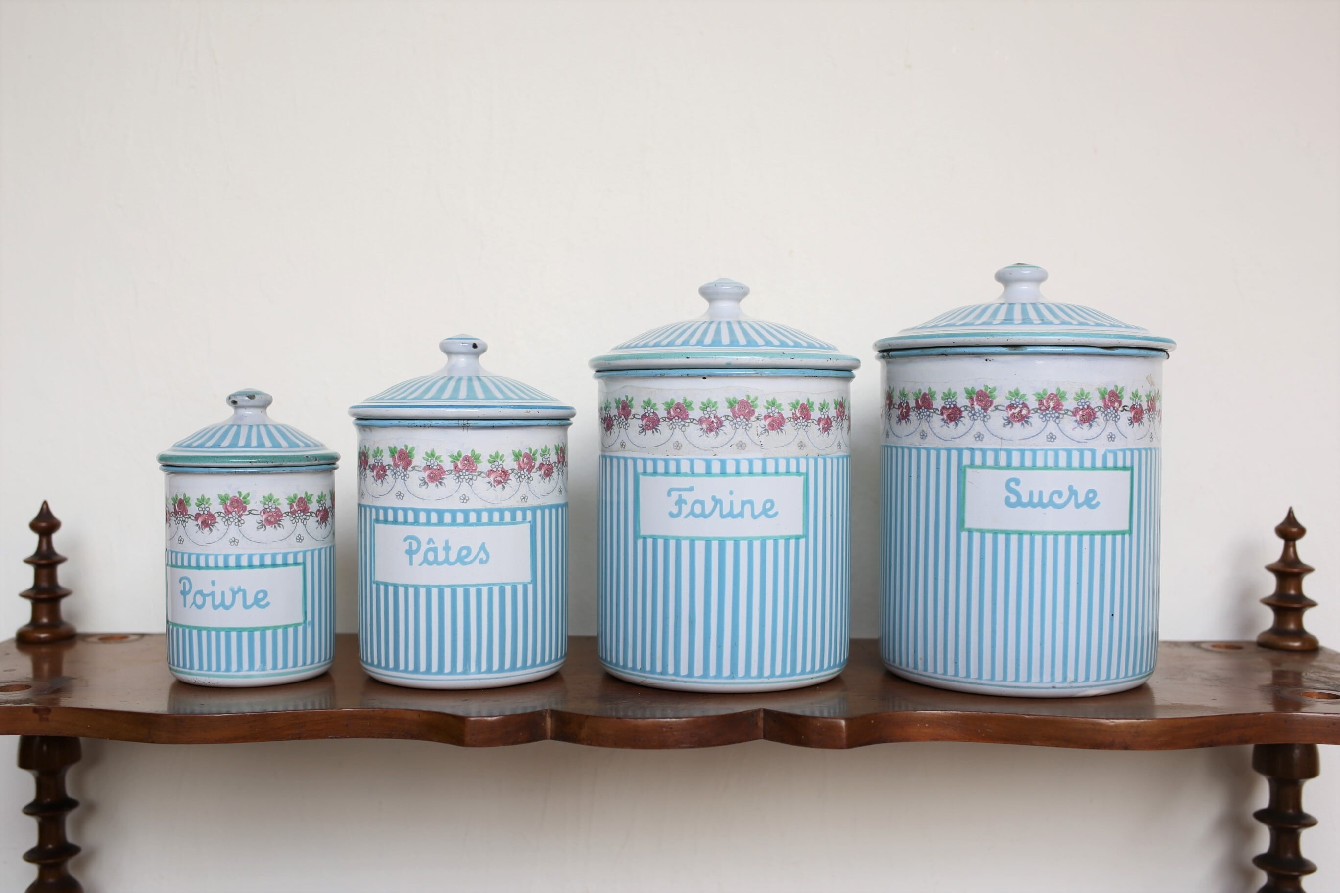 フランス アンティーク ヴィンテージ BB社 キャニスター ローズ