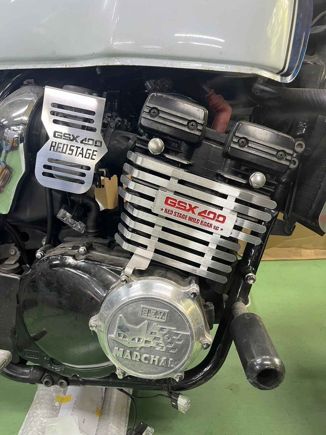 インパルス用 オリジナル キャブカバー 鏡面ステンレス製 GSX400