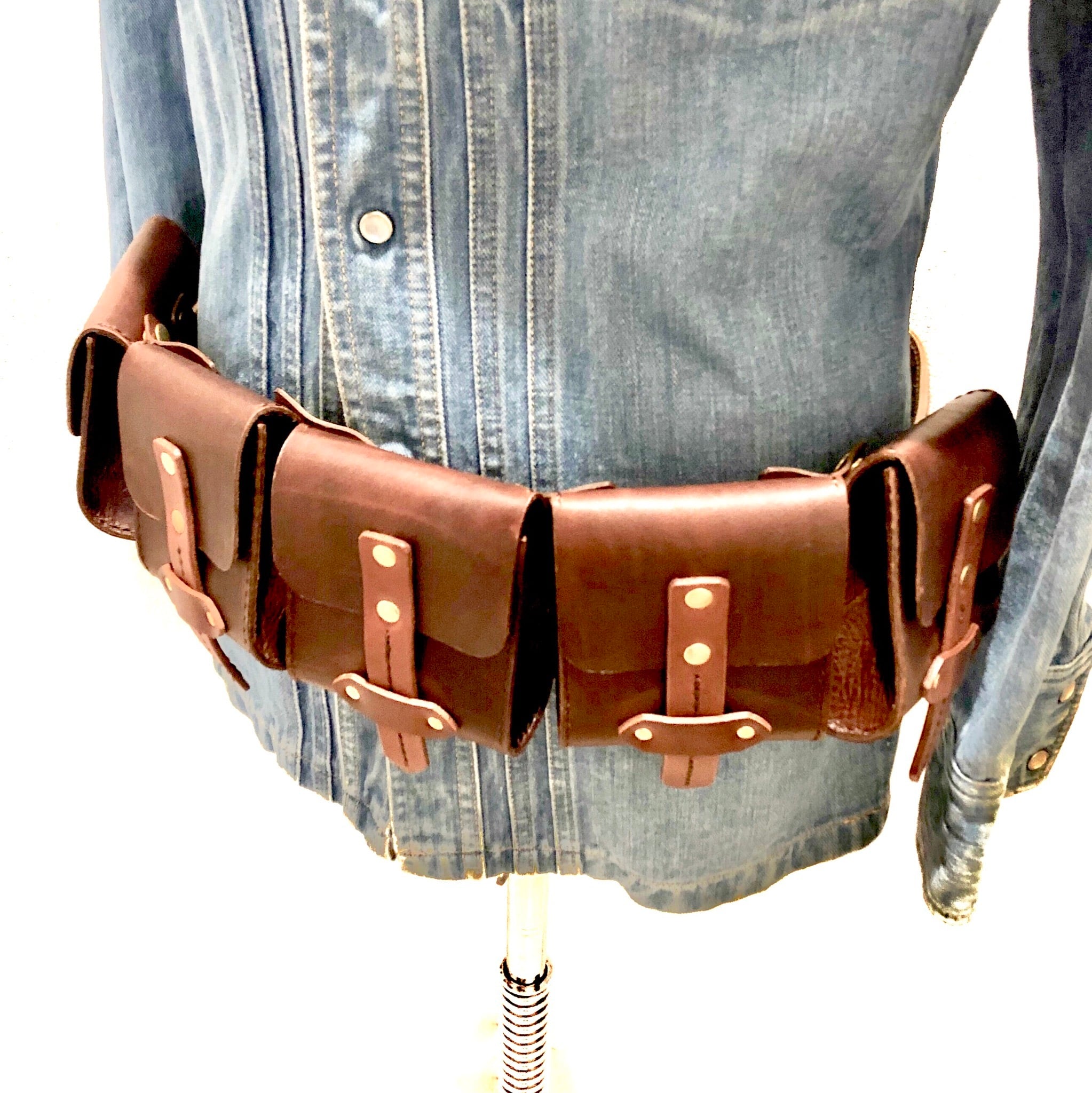 本革 5連 バンダリア カオスポーチ ウエストバッグ | Amen LIli