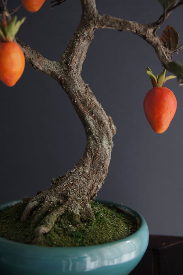 専用 柿の木の盆栽 樹脂粘土 専用 柿の木の盆栽 樹脂粘土