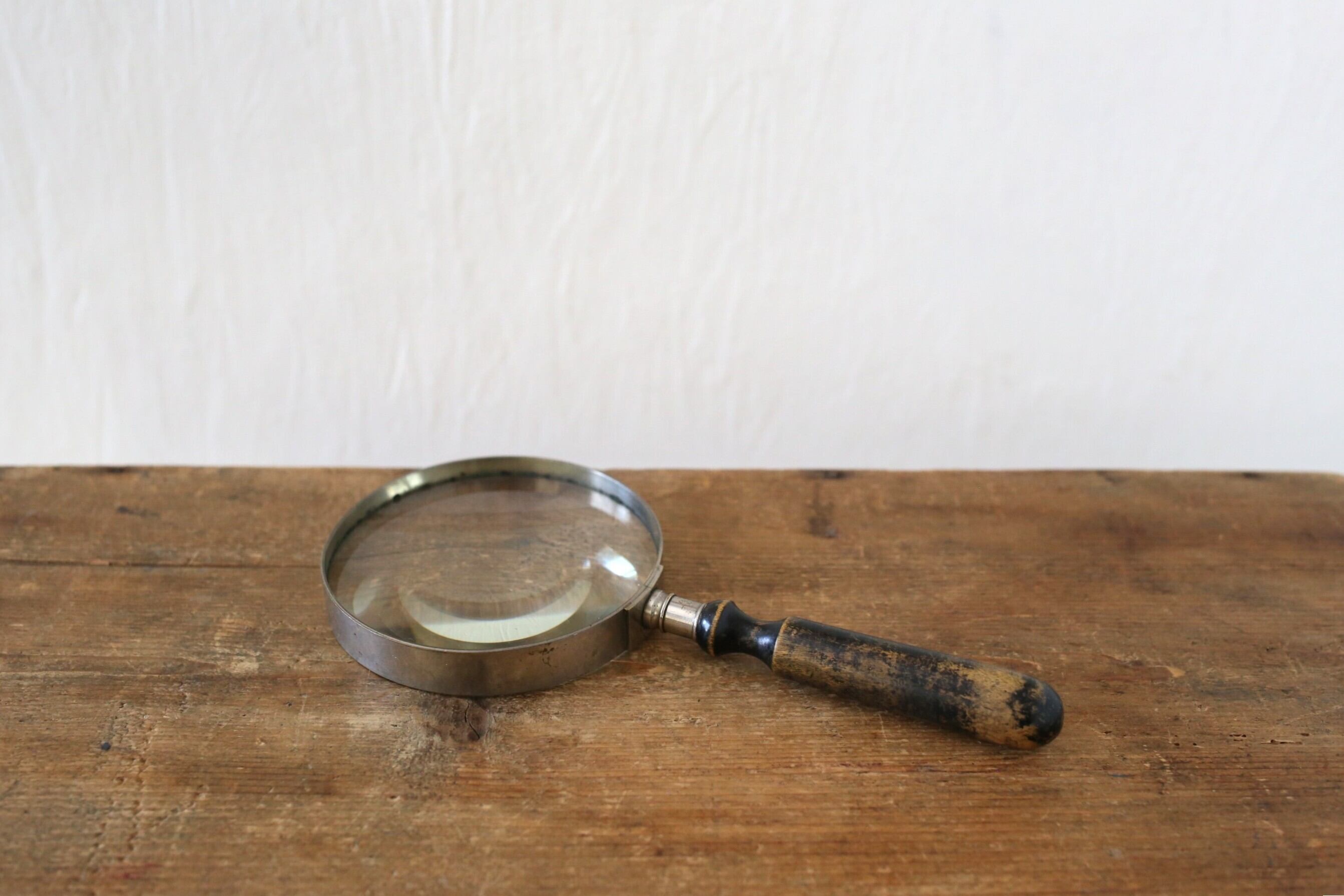 フランス アンティーク ヴィンテージ ルーペ 虫眼鏡 ウッドハンドル