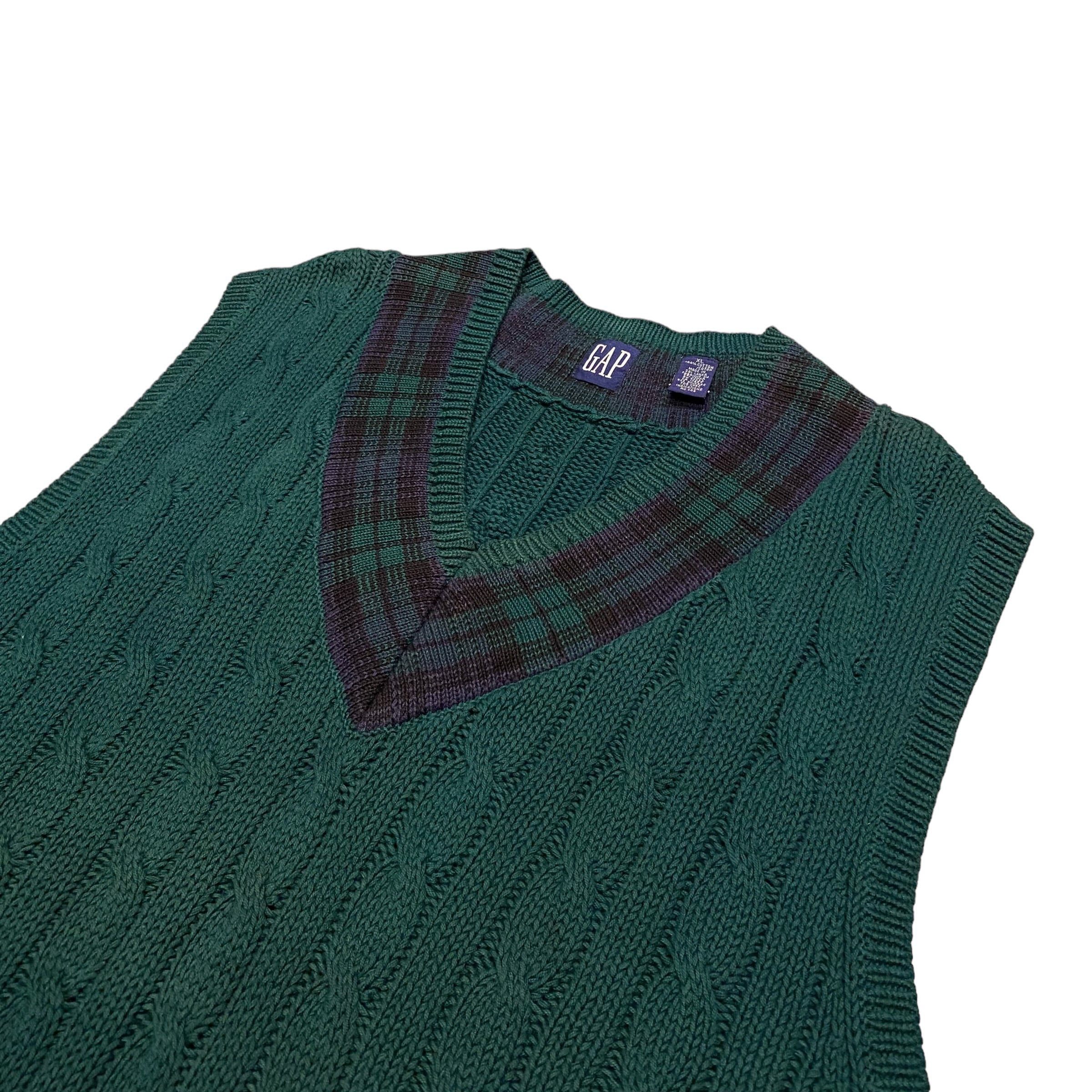 90's Old Gap Cotton Tilden Knit Vest XL / オールドギャップ