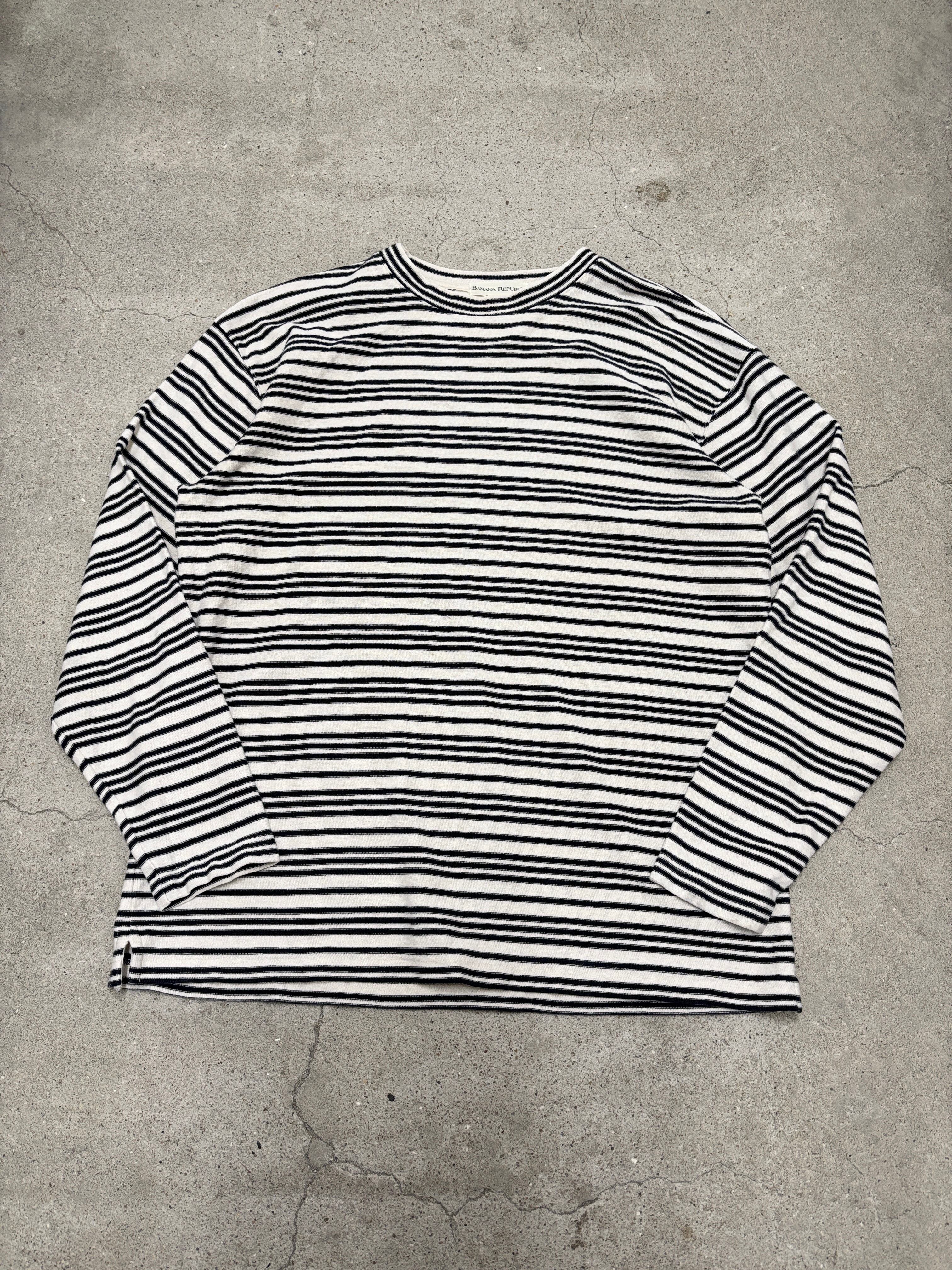 90s BANANA REPUBLIC/Border L/S Tee/L/ボーダ－ロンT/長袖Tシャツ