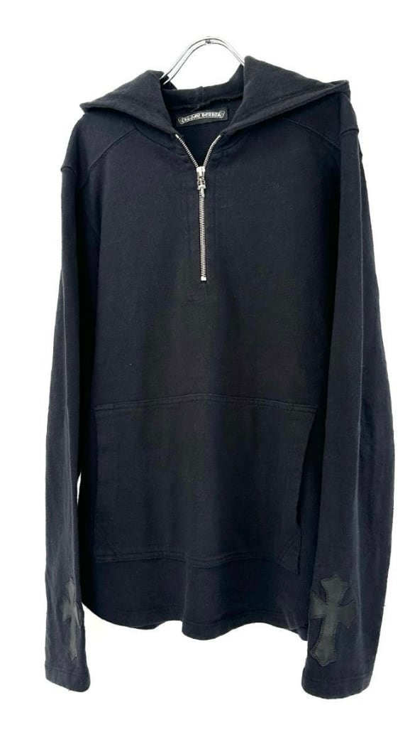 CHROME HEARTS クロムハーツ Half-Zip Hoodie Cross ハーフジップ
