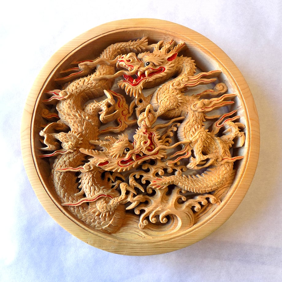 新潟・白根仏壇 木彫「夫婦龍」｜受注生産 | kendenten けんでんてん