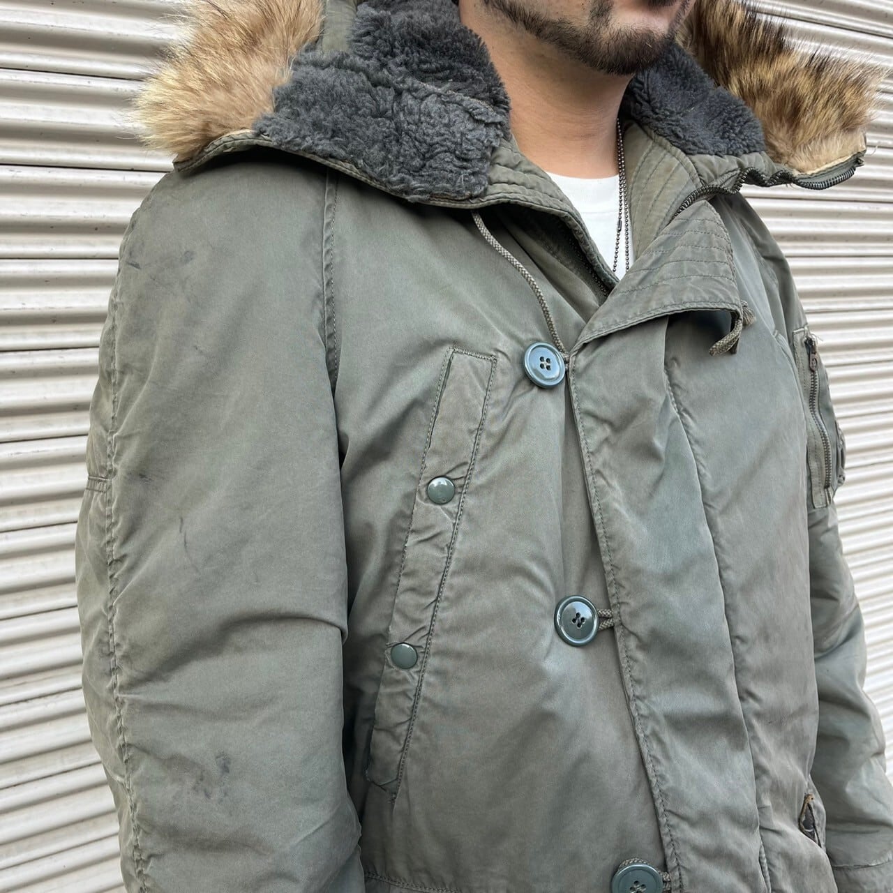 70s 米軍 実物 USAF N-3B フライトジャケットミリタリー S パーカー