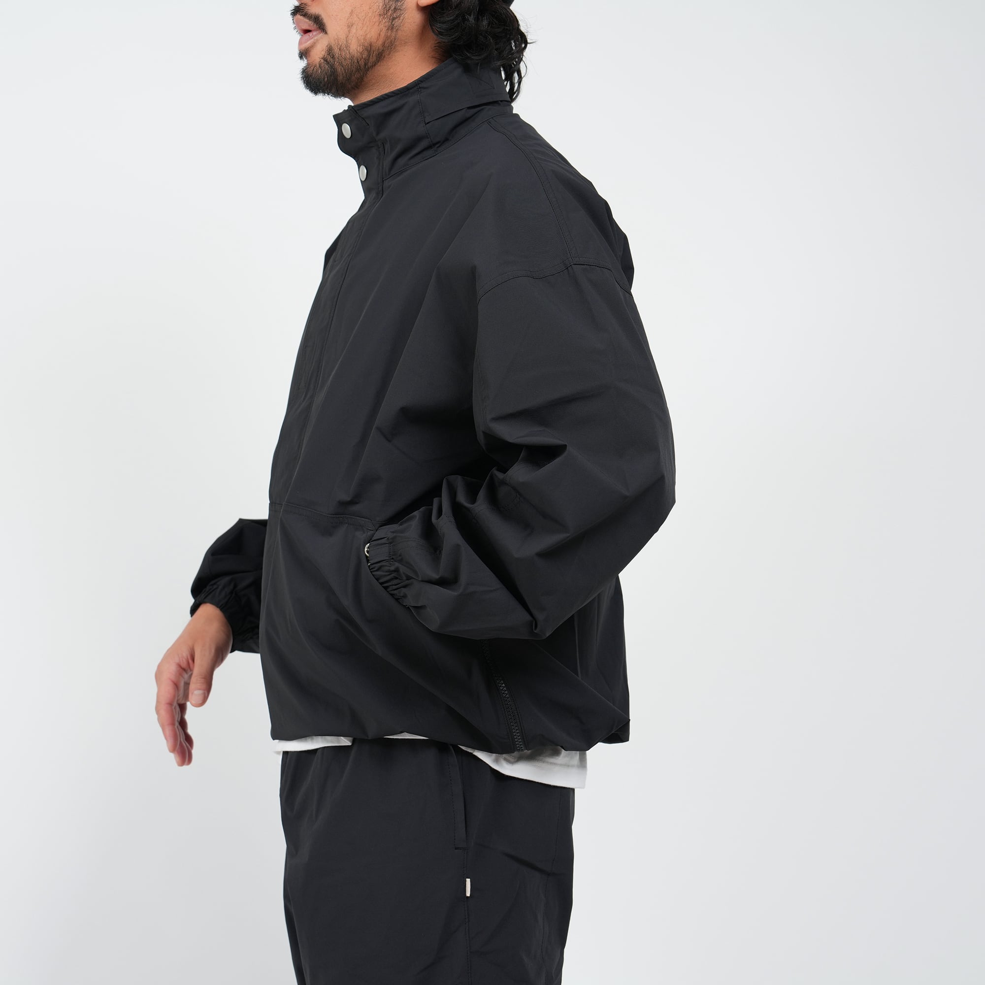 Cordura Nylon Stretch Anorak Hoodie (black) | OVY