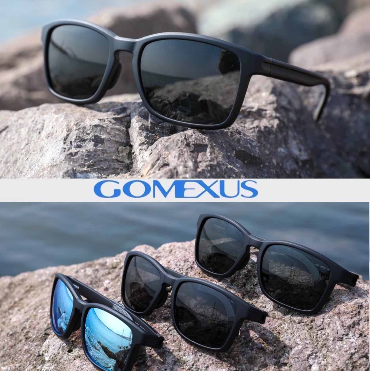 ゴメクサス/偏光サングラス/CR39光学レンズ/UV99%カット ウェリントン