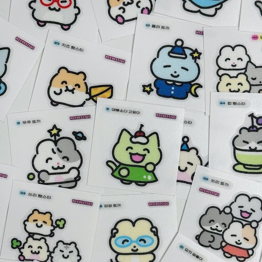 HEEHEECLUB] 貼ってはがせる PVC ランダム ステッカーシール セット（4