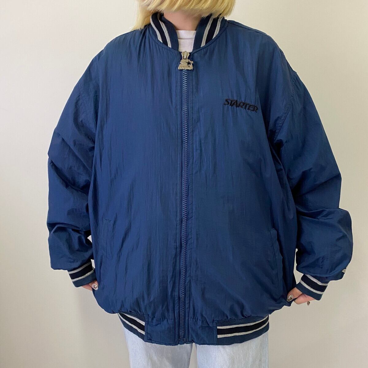 90年代 スターター 刺繍ロゴ ナイロンジャケット メンズL相当 古着