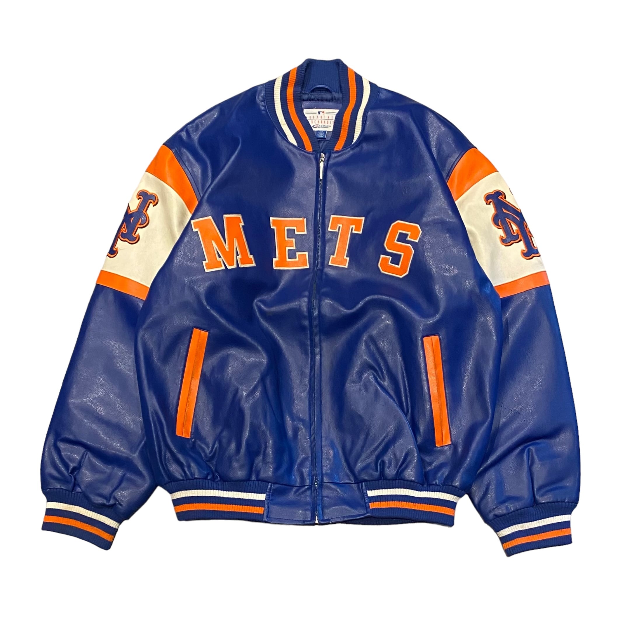 MLB NEWYORK METS All Leather Versity Jacket L / ニューヨークメッツ