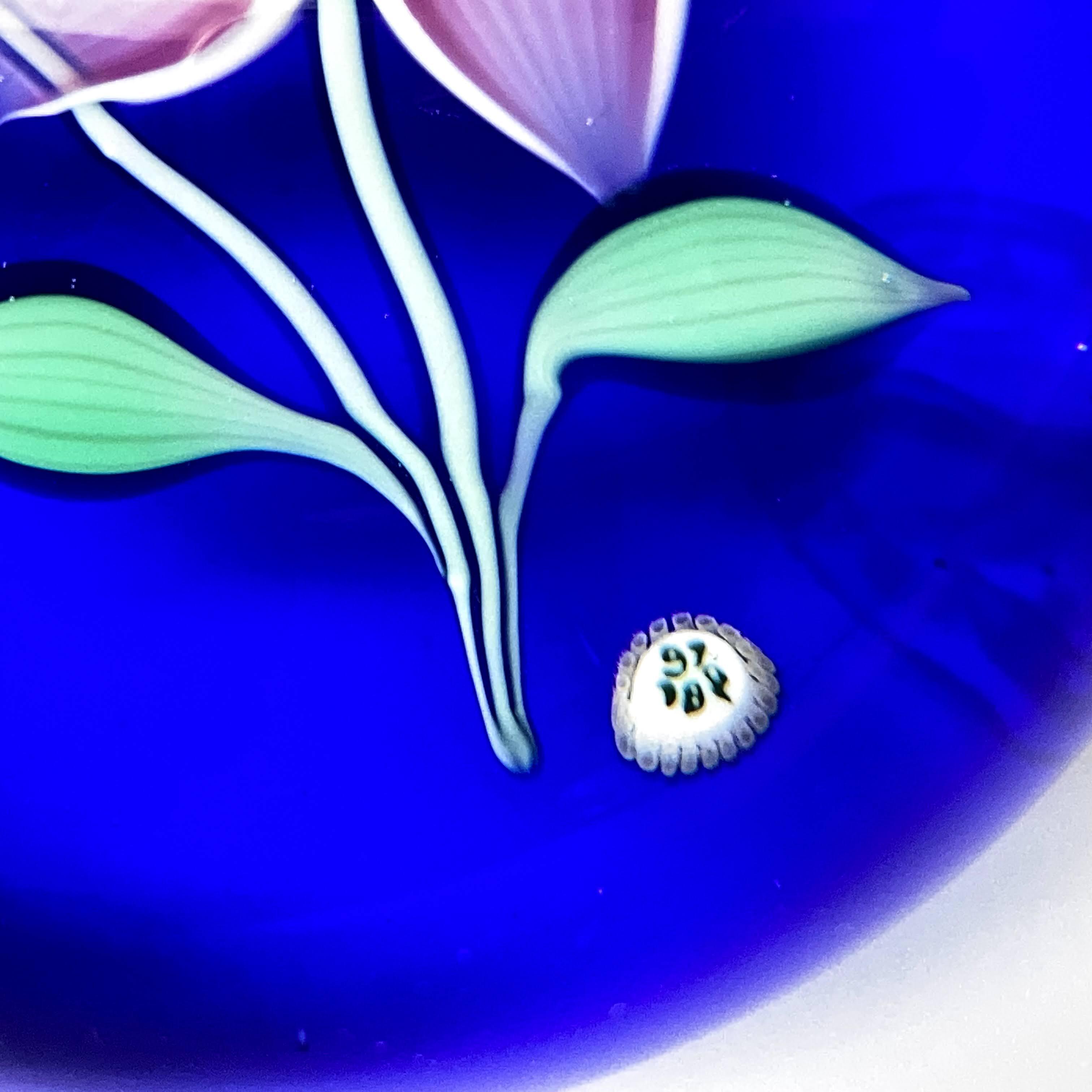 バカラ Baccarat フラワー ドーム型 ペーパーウェイト クリスタル