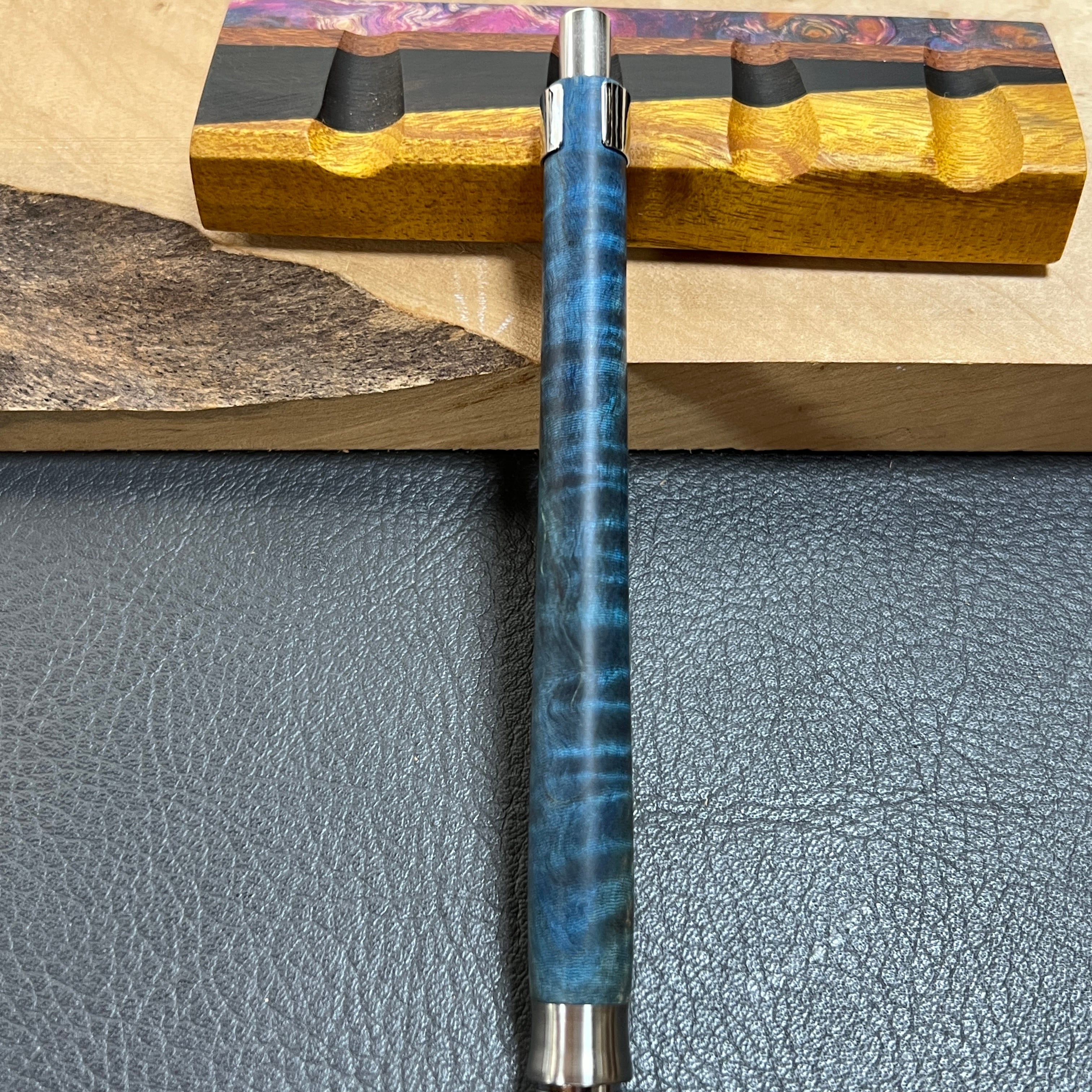 38栃縮杢スタビ 木製シャーペン 最強低重心 Rタイプ⑧ ステンレス