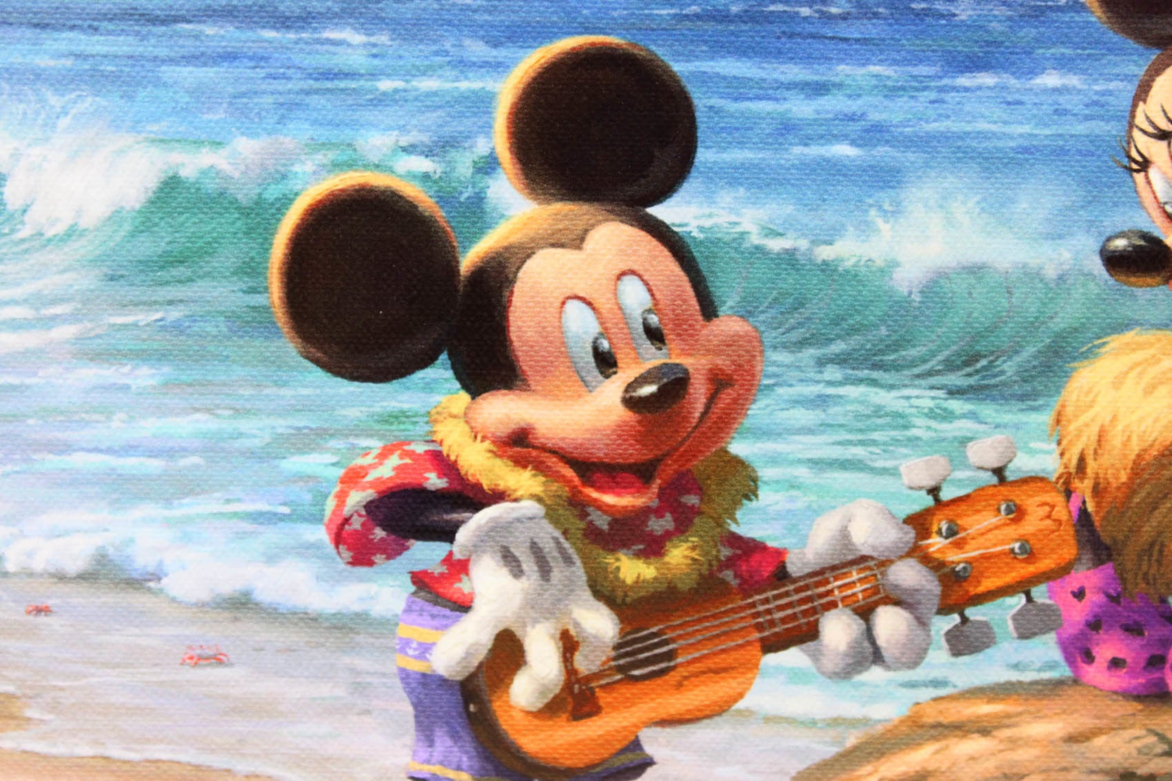 ディズニー「ミッキー&ミニー/イン ハワイ」作品証明書 展示用フック付