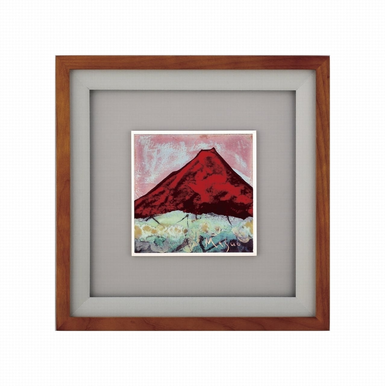 陶板額 赤富士 池田満寿夫画 | 株式会社竹中銅器