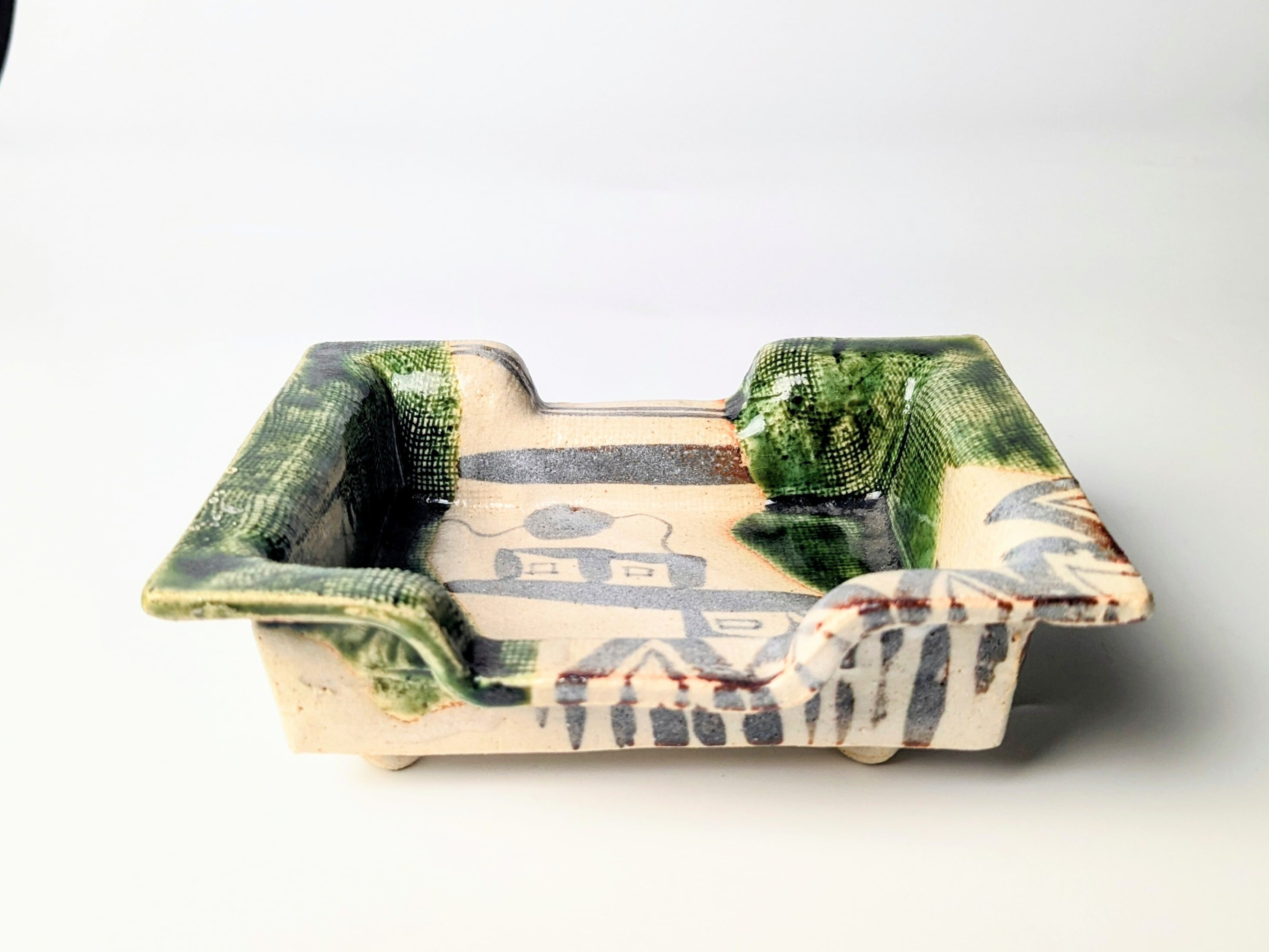 織部　美濃陶器花入 木箱付き　康景 織部旅枕掛花入 大(景陶作)(化粧箱) - すべての商品 - 食器 HatsuZan