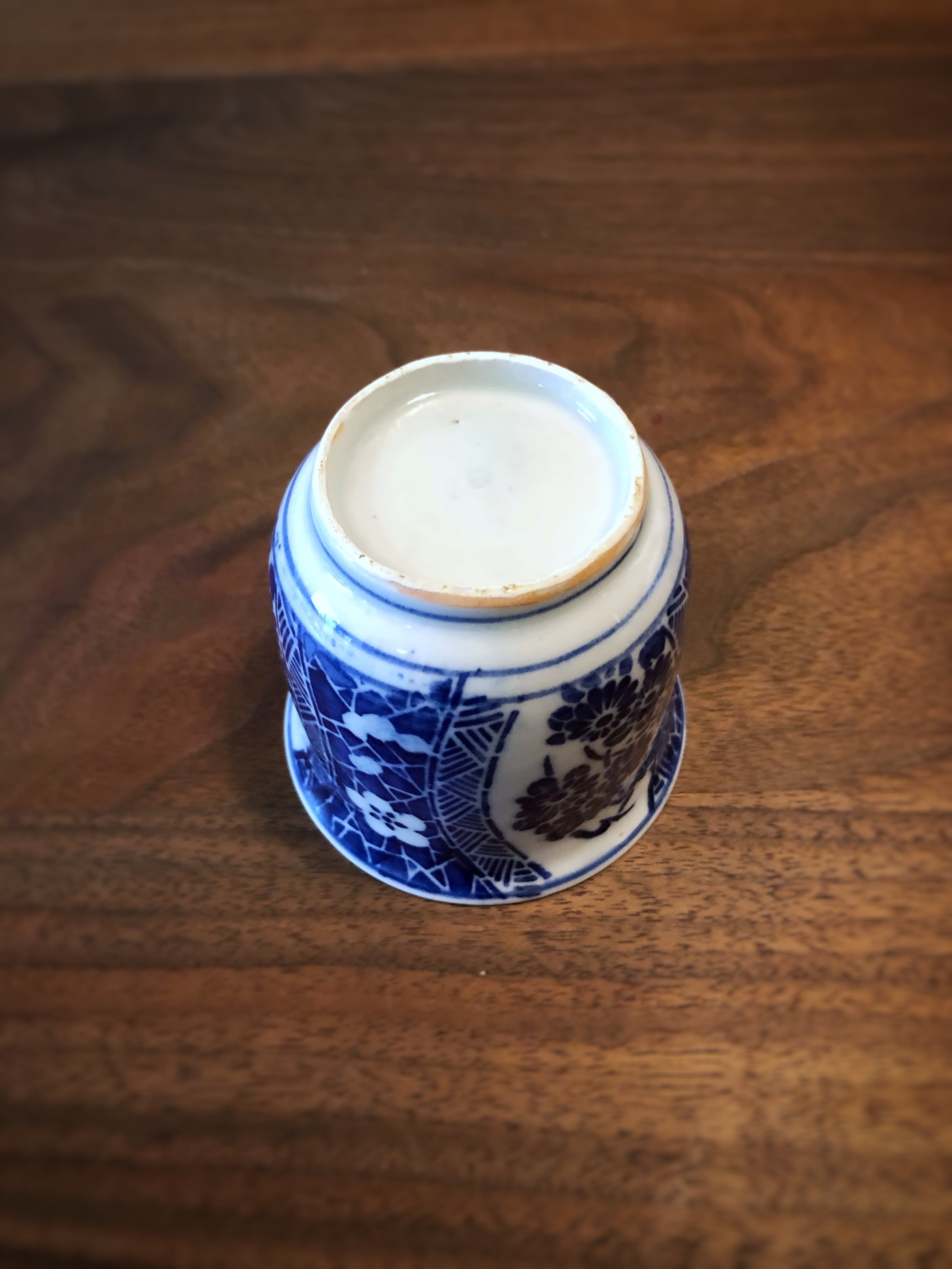 古伊万里 印判手矢羽文染付蕎麦猪口 伊万里 印判手 蕎麦猪口