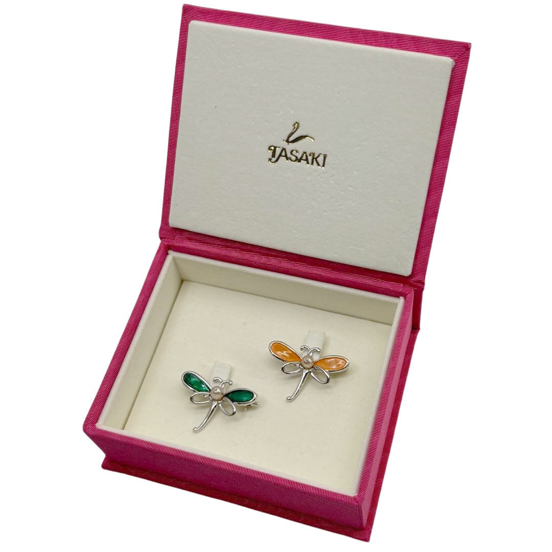TASAKI タサキ ブローチ 2点セット トンボモチーフ パール シルバー