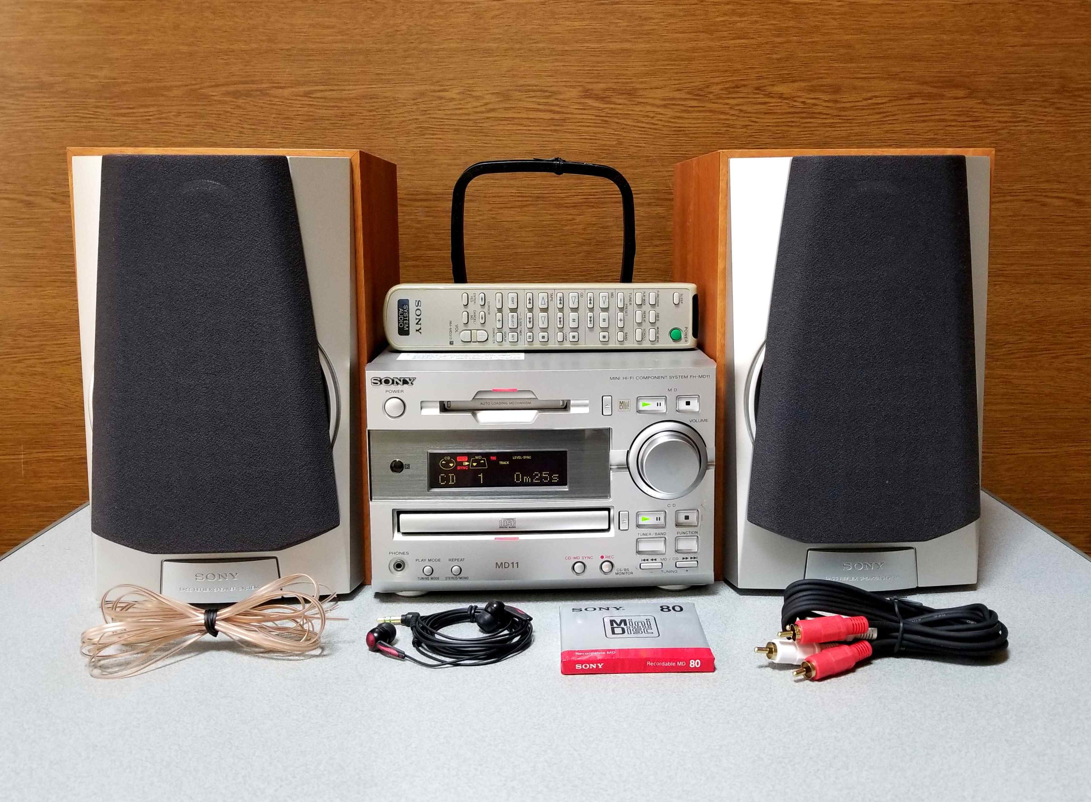 MINI HIFI COMPONENT SYSTEM SONY FH-MD11 MD & CD コンポ 綺麗な完動