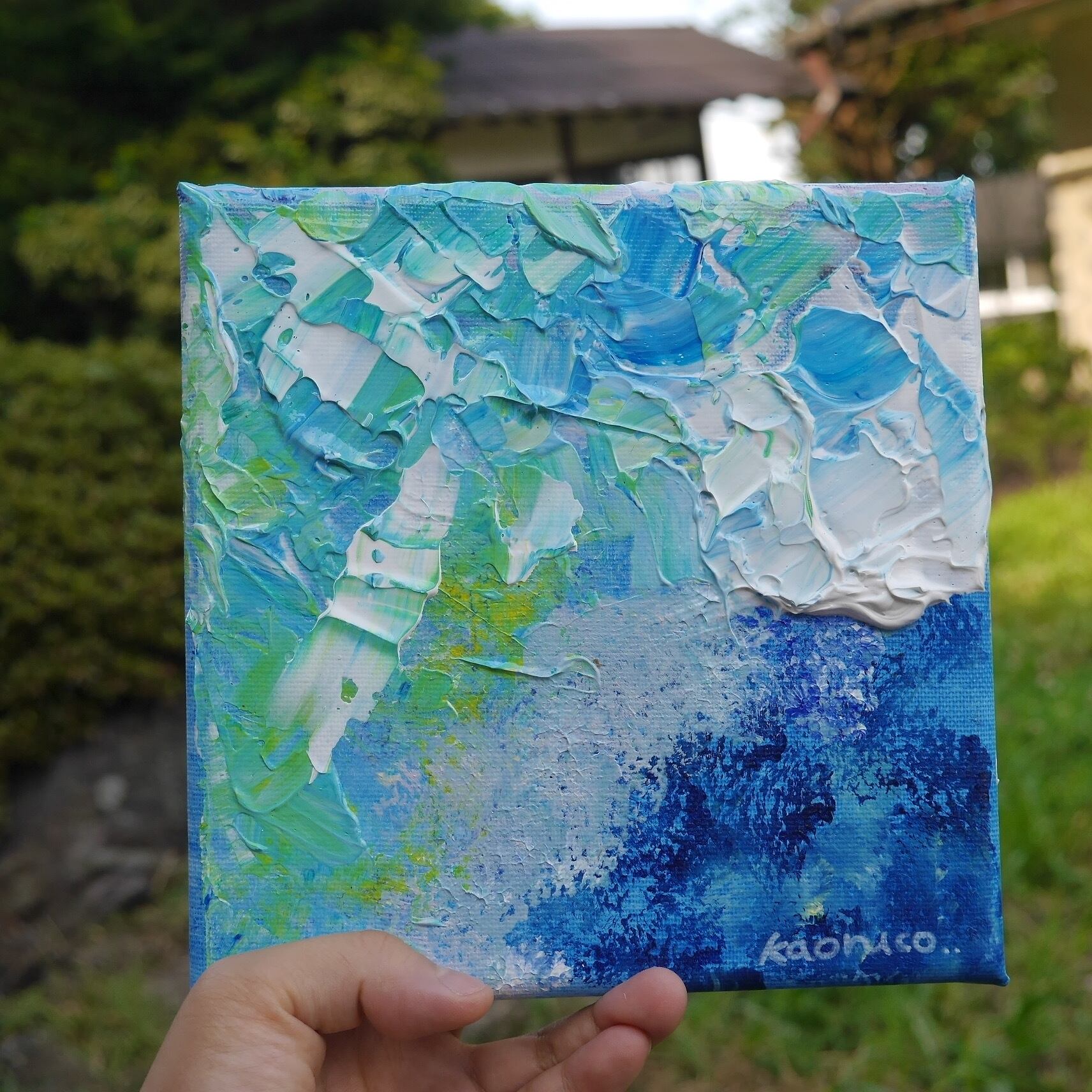 014_モダンアート 抽象画 キャンバス(180 mm✖️180 mm)_R04 | そん