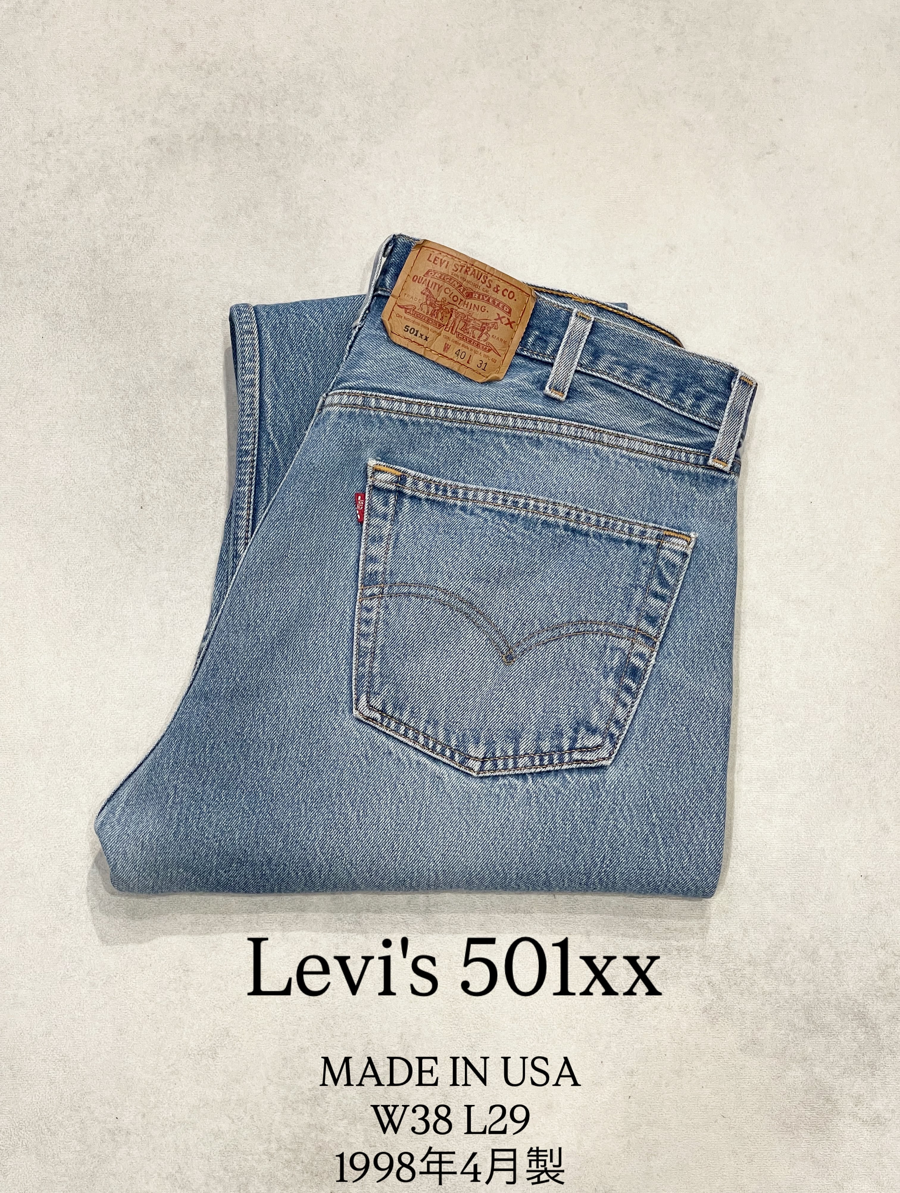 90's Levi's501XX 】USA製 リーバイス501XX デニムパンツ W38L29