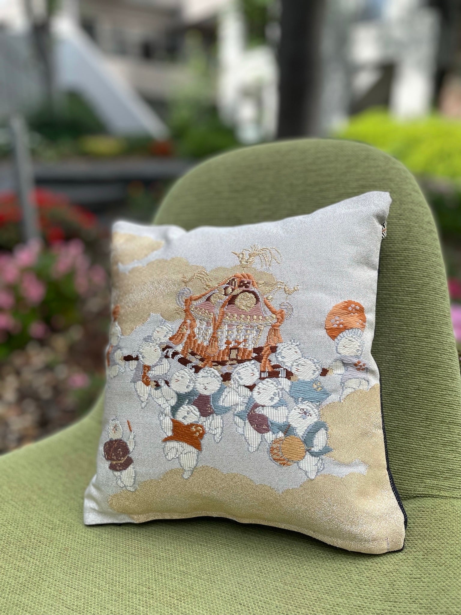 45×45 アンティーク帯リメイクのクッションカバー | BARRIQUE TOKYO