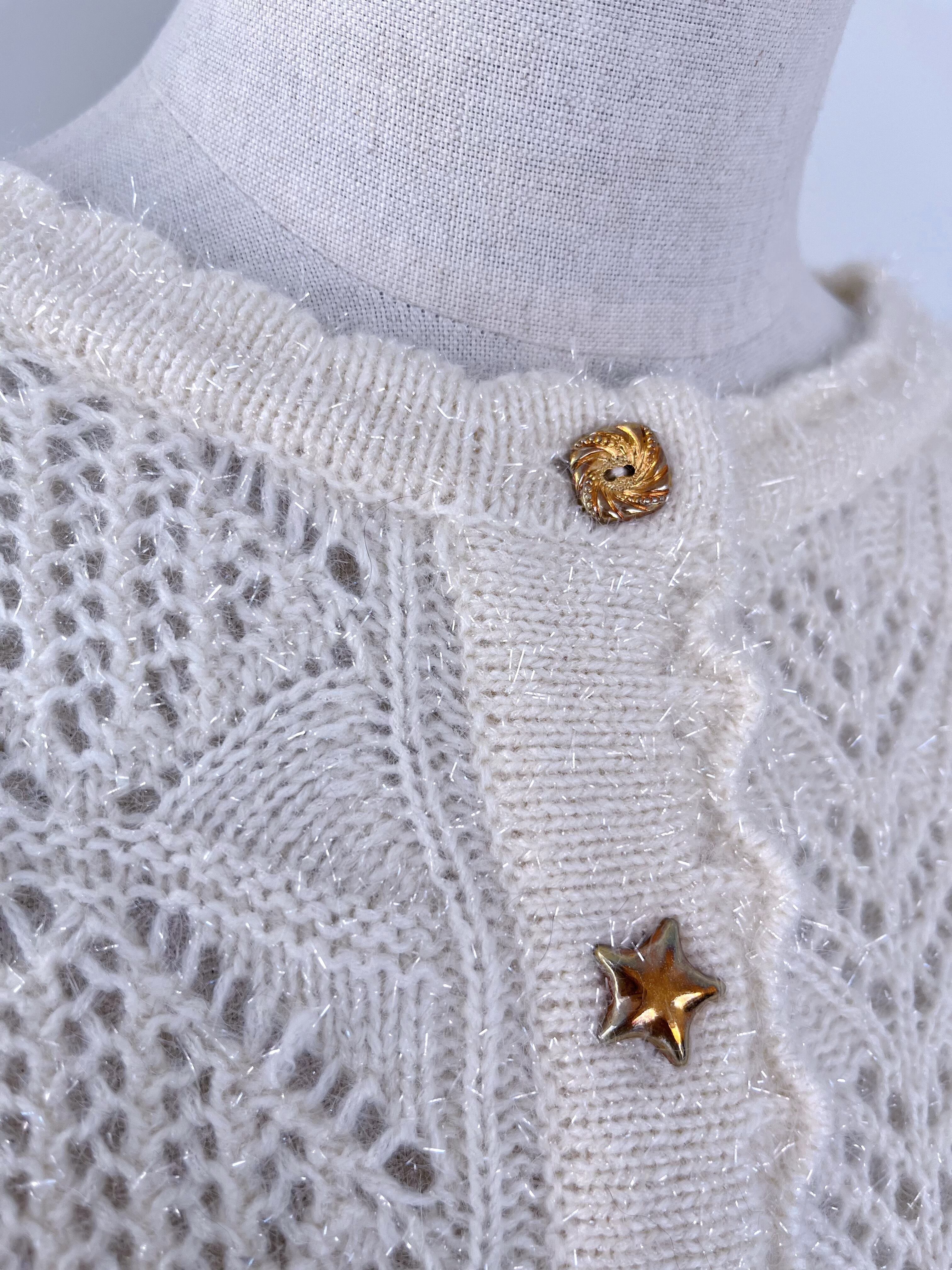 MUVEIL ラメパッチワークカーディガン | KOKO