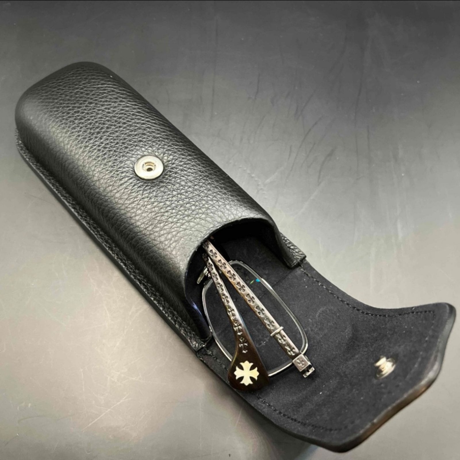 CHROME HEARTS クロムハーツ レザーアイウェアケース オーダーカスタム