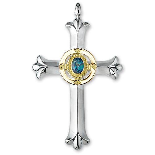 鷲見太郎 Pendant ペンダント】クロスペンダントw/レインボートパーズ6