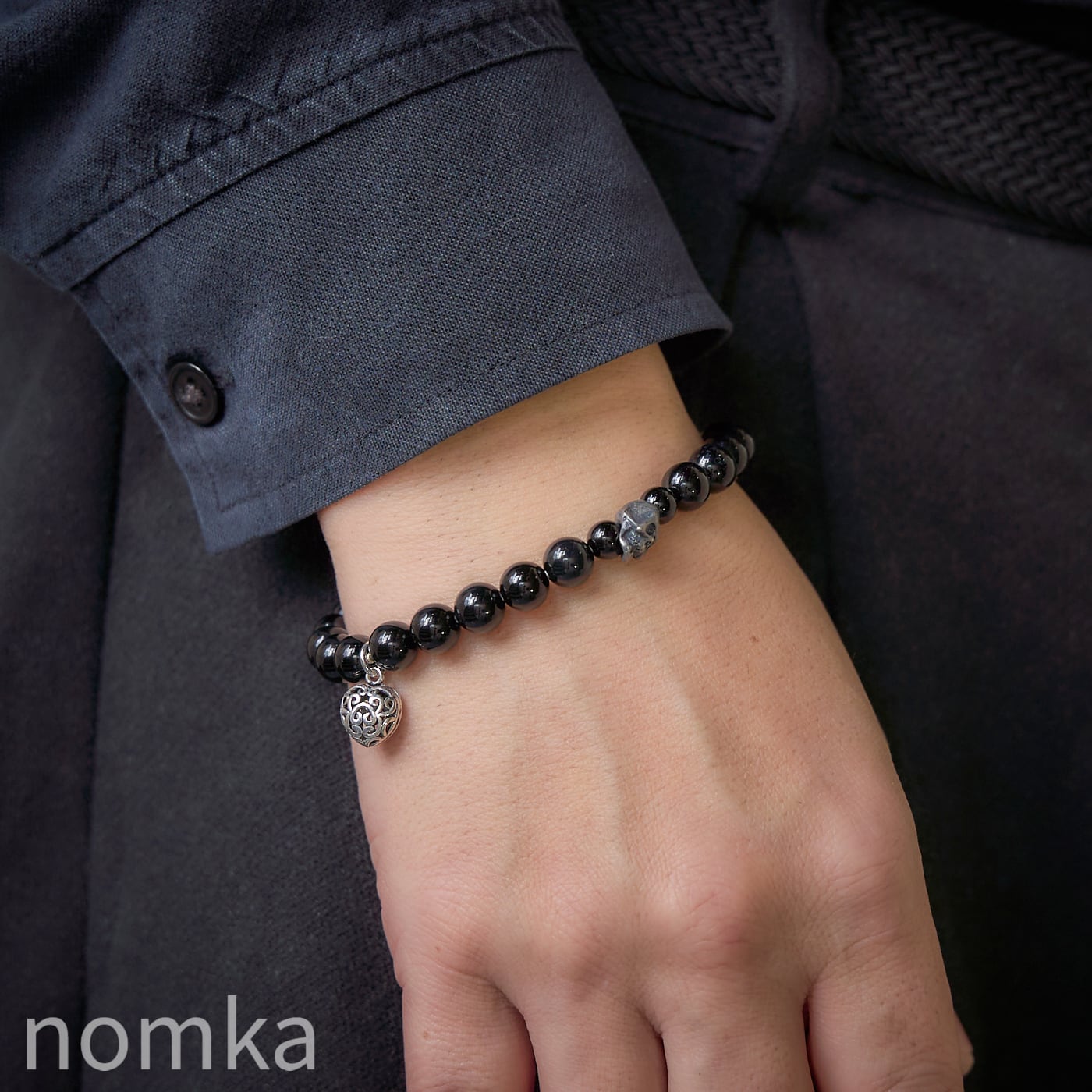 THE REBIRTH/挑戦と前進】オニキス×スカル×ハートチャーム デザイン