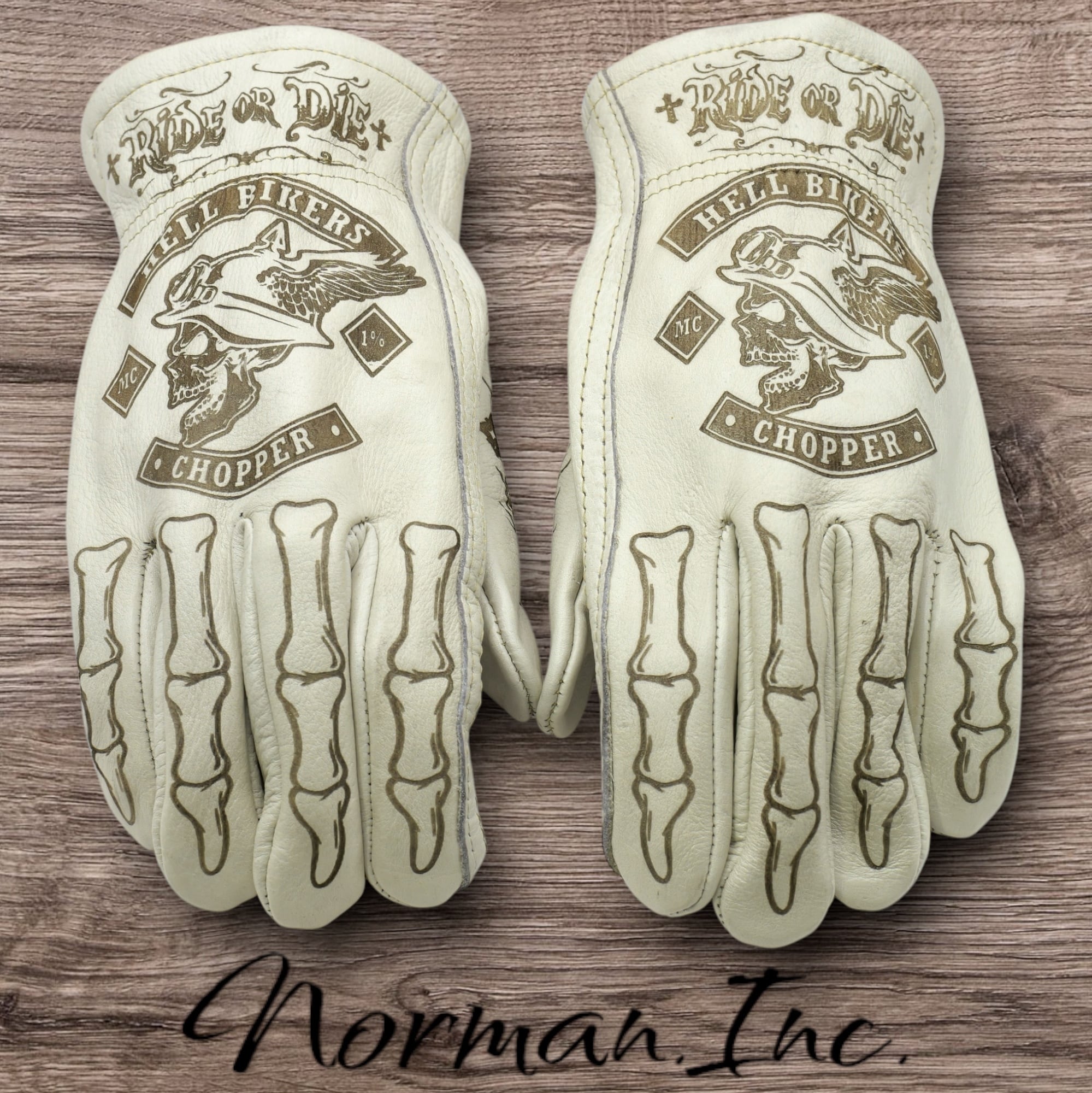 牛革 レザーグローブ ホワイト 白 アメリカン バイク ハーレー
