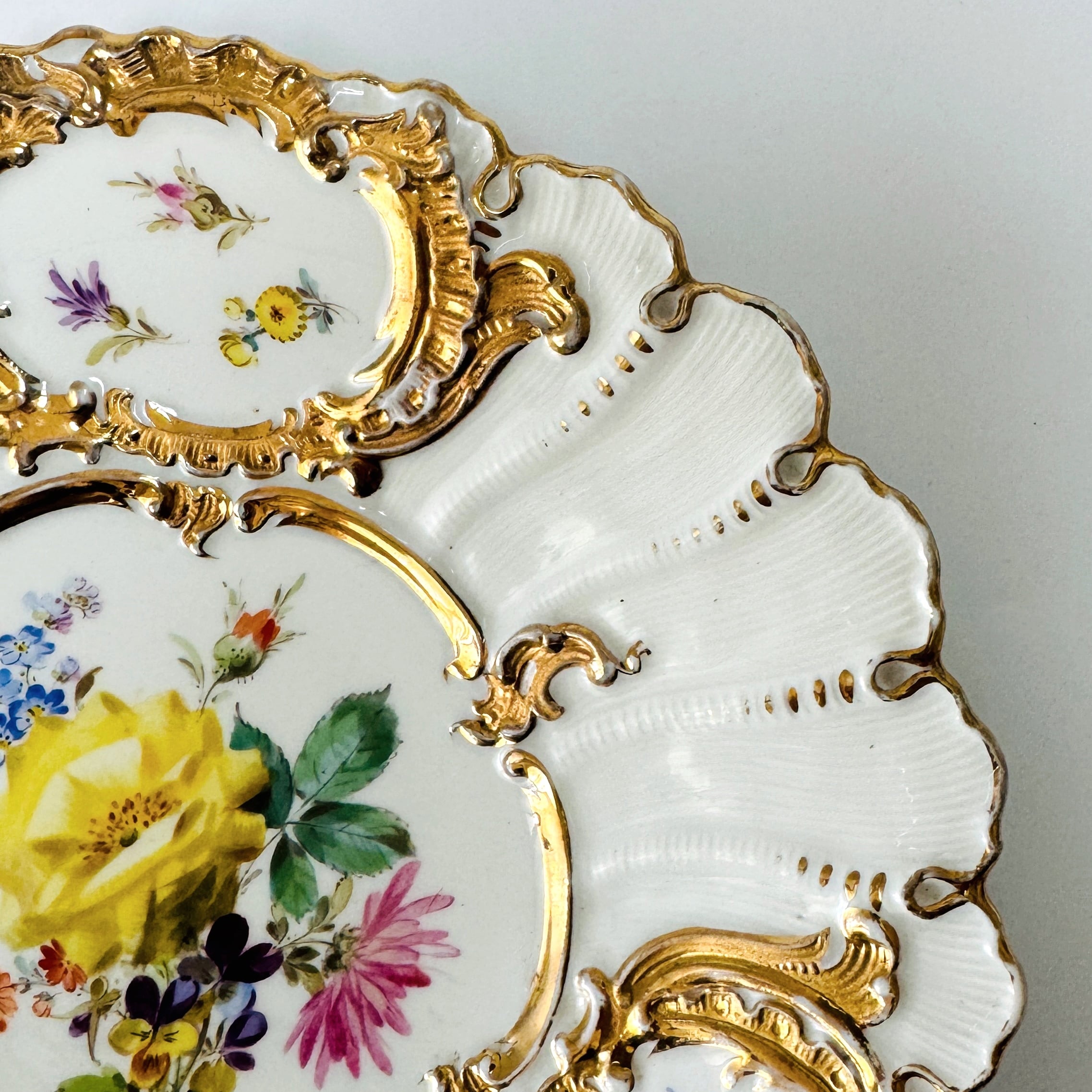 ☆マイセン☆1級品/プレート/花柄/ゴールド/バラ/プレート/飾り皿