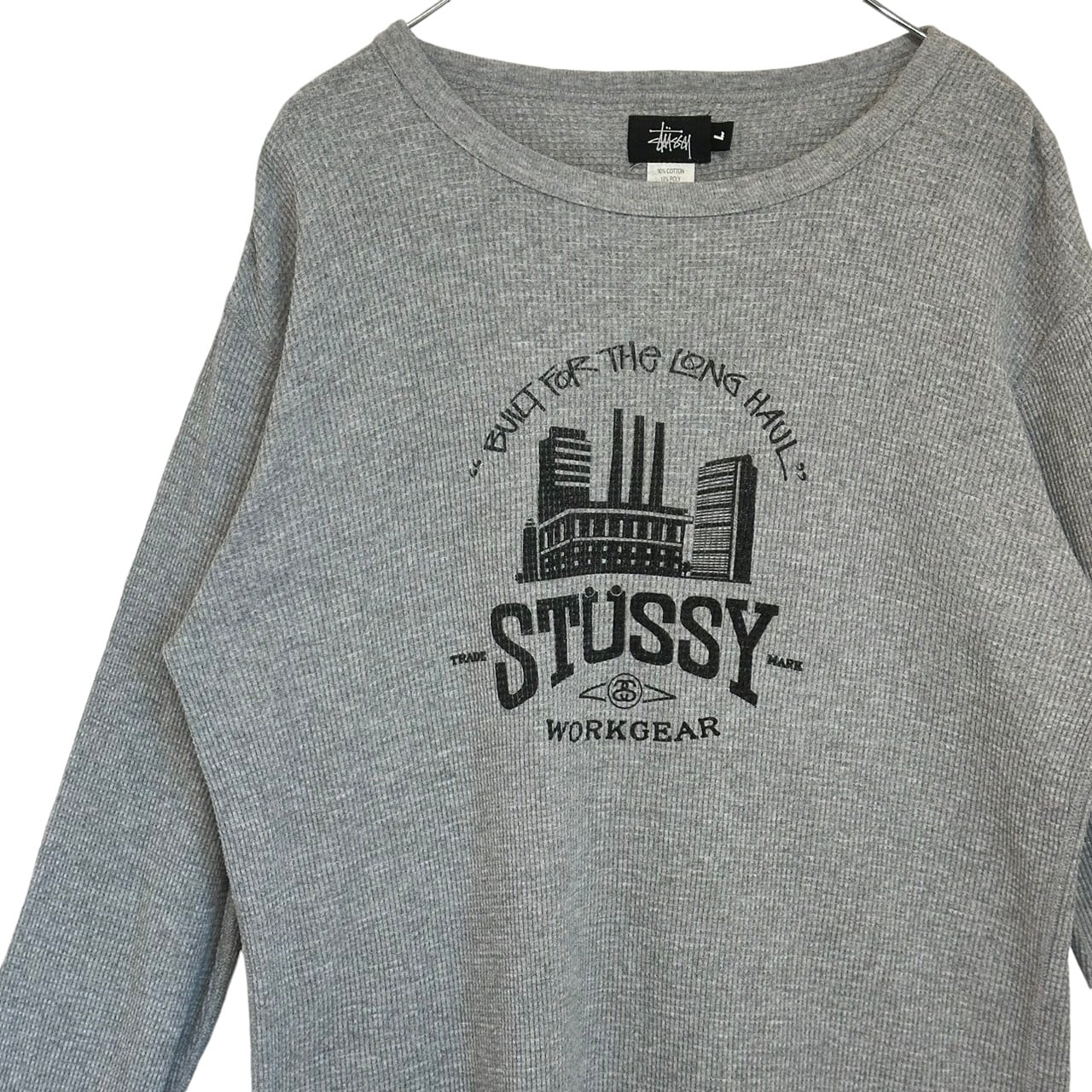 stussy ステューシー L サーマル USA製 グレー スウェット | 古着屋