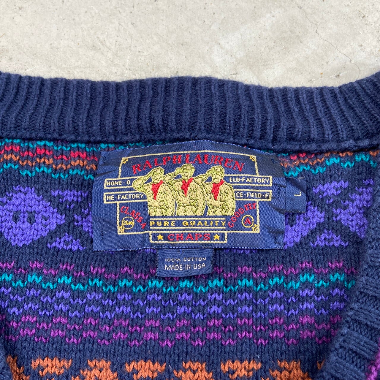 80年代 USA製 CHAPS Ralph Lauren チャップス ラルフローレン 兵隊タグ