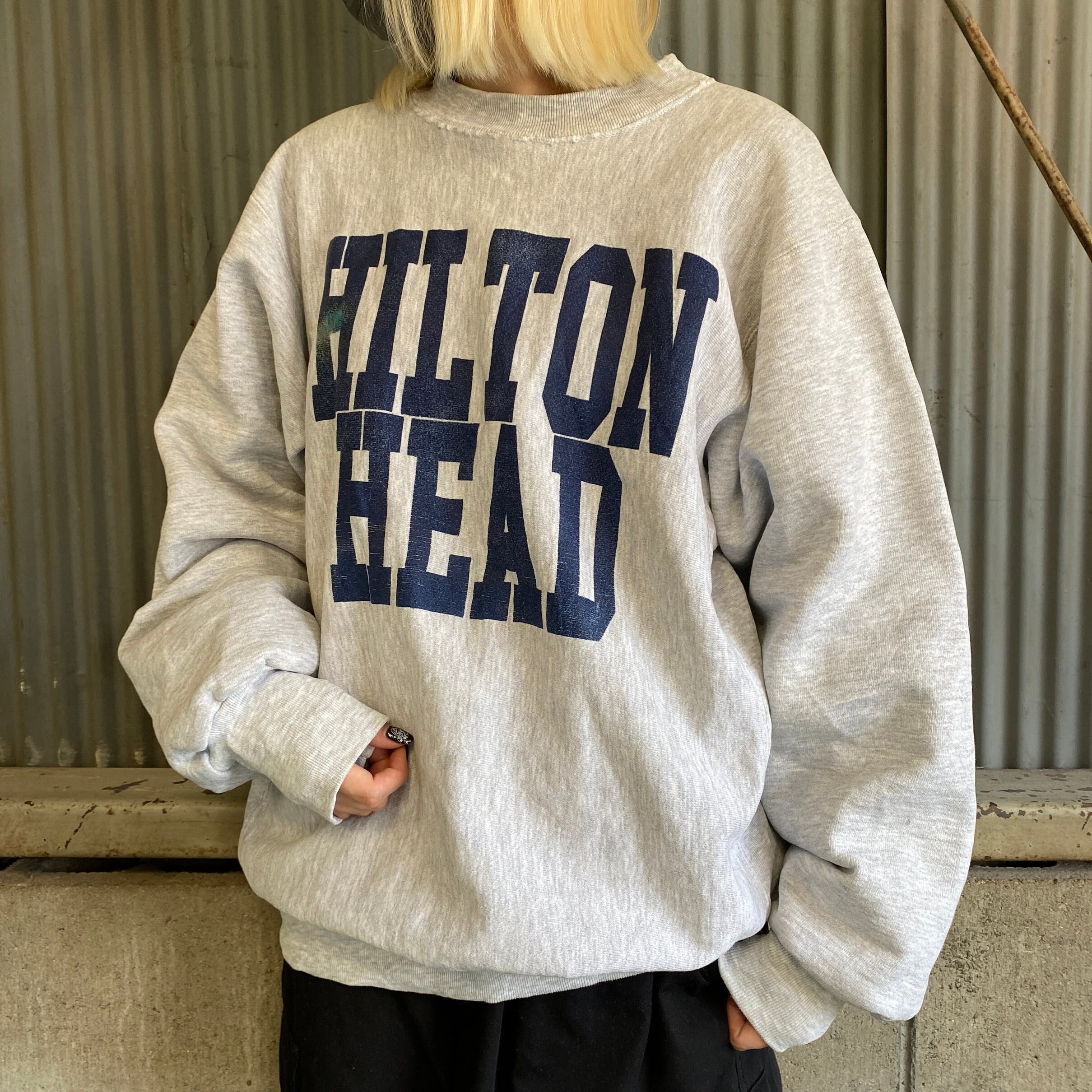 90年代 USA製 WOLF ”HILTON HEAD” ロゴプリント リバースウィーブ