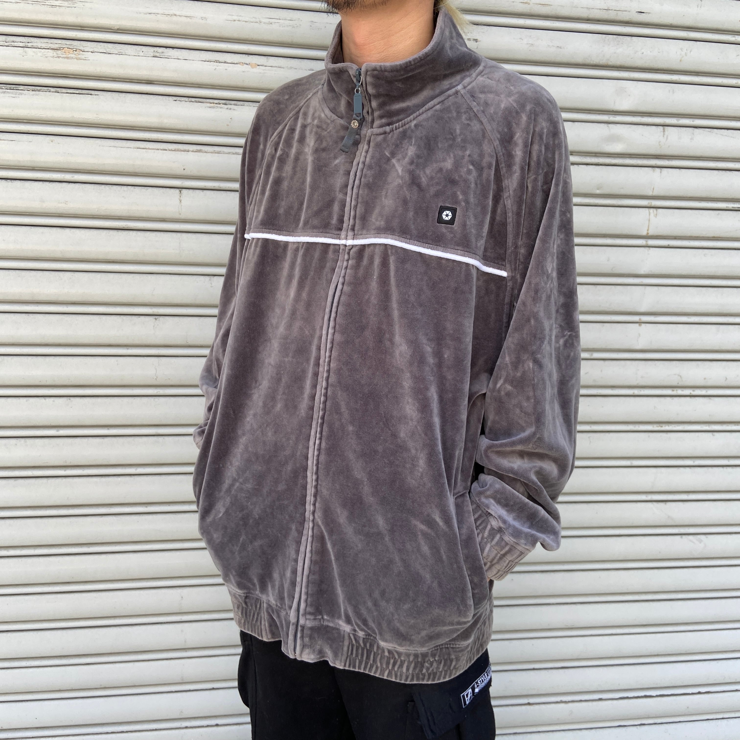 90s サウスポール ベロアトラックジャケット ジャージ グレー L | 古着