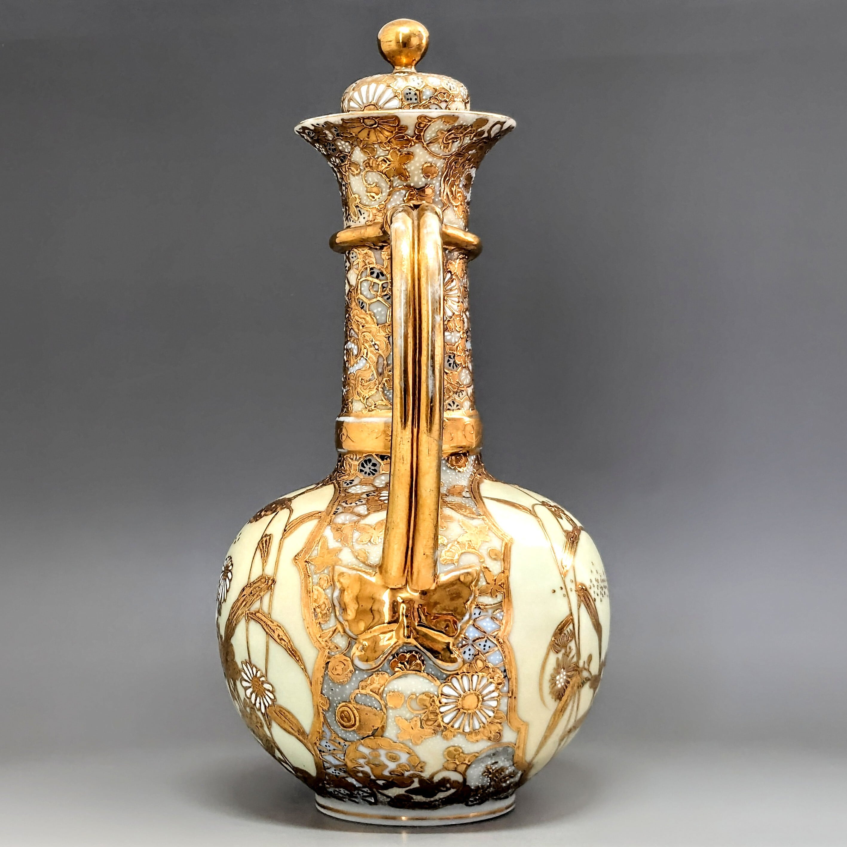 明治輸出品 瀬戸焼名工「加藤春光製」オールドニッポン 銘あり 水差し