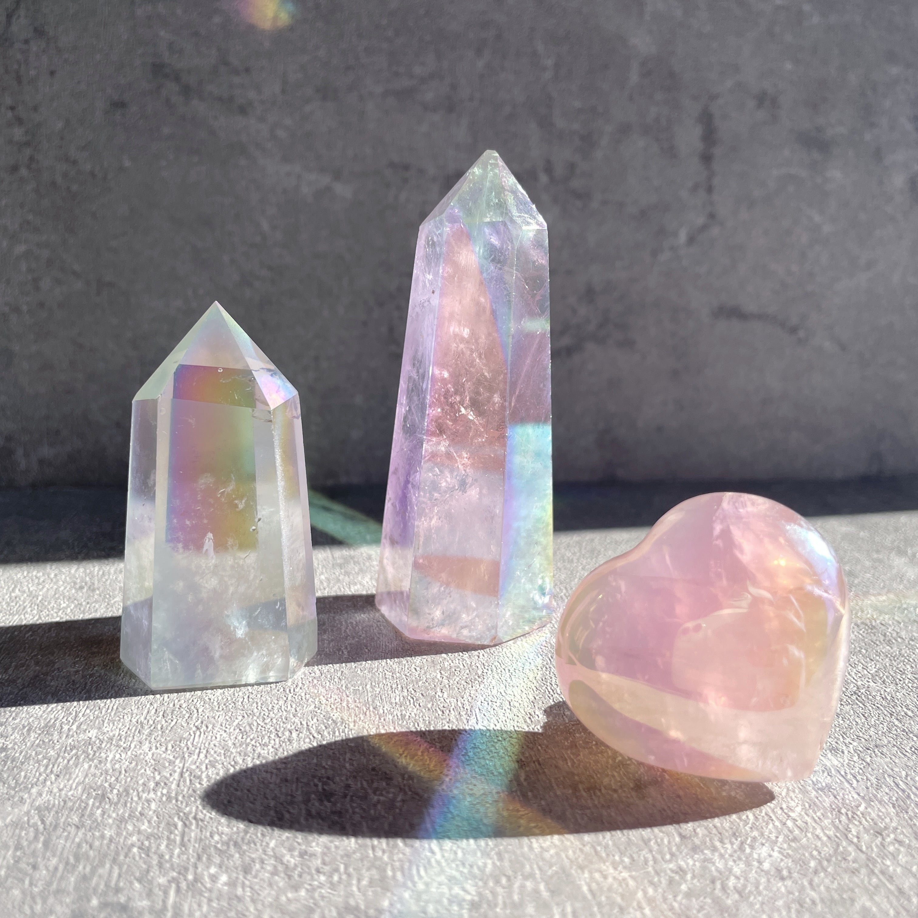 エンジェルオーラの天然石セット06 ◇ クリアクォーツ／ローズクォーツ