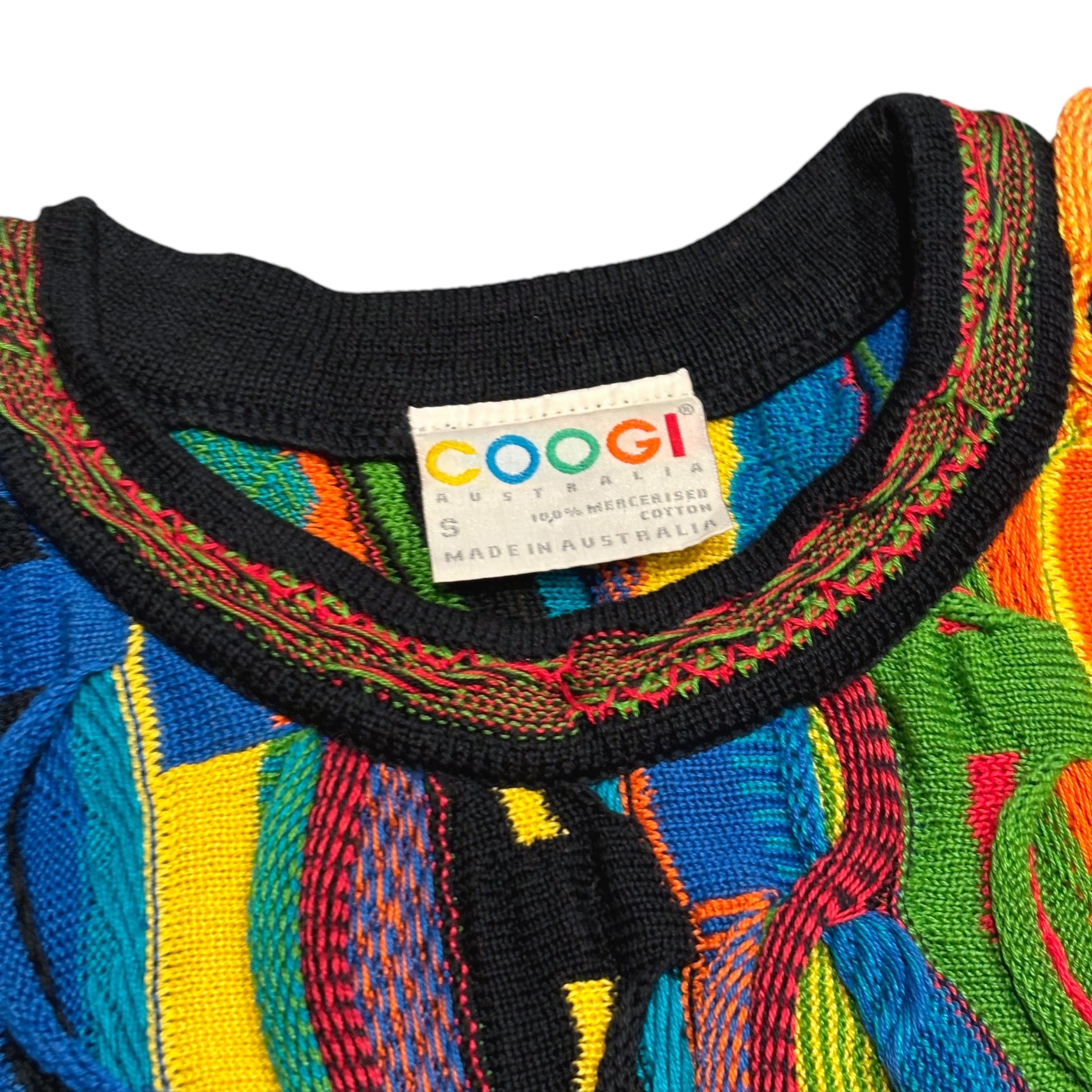 90's COOGI 3D Knit Sweater S / クージー 3Dニット ウール セーター