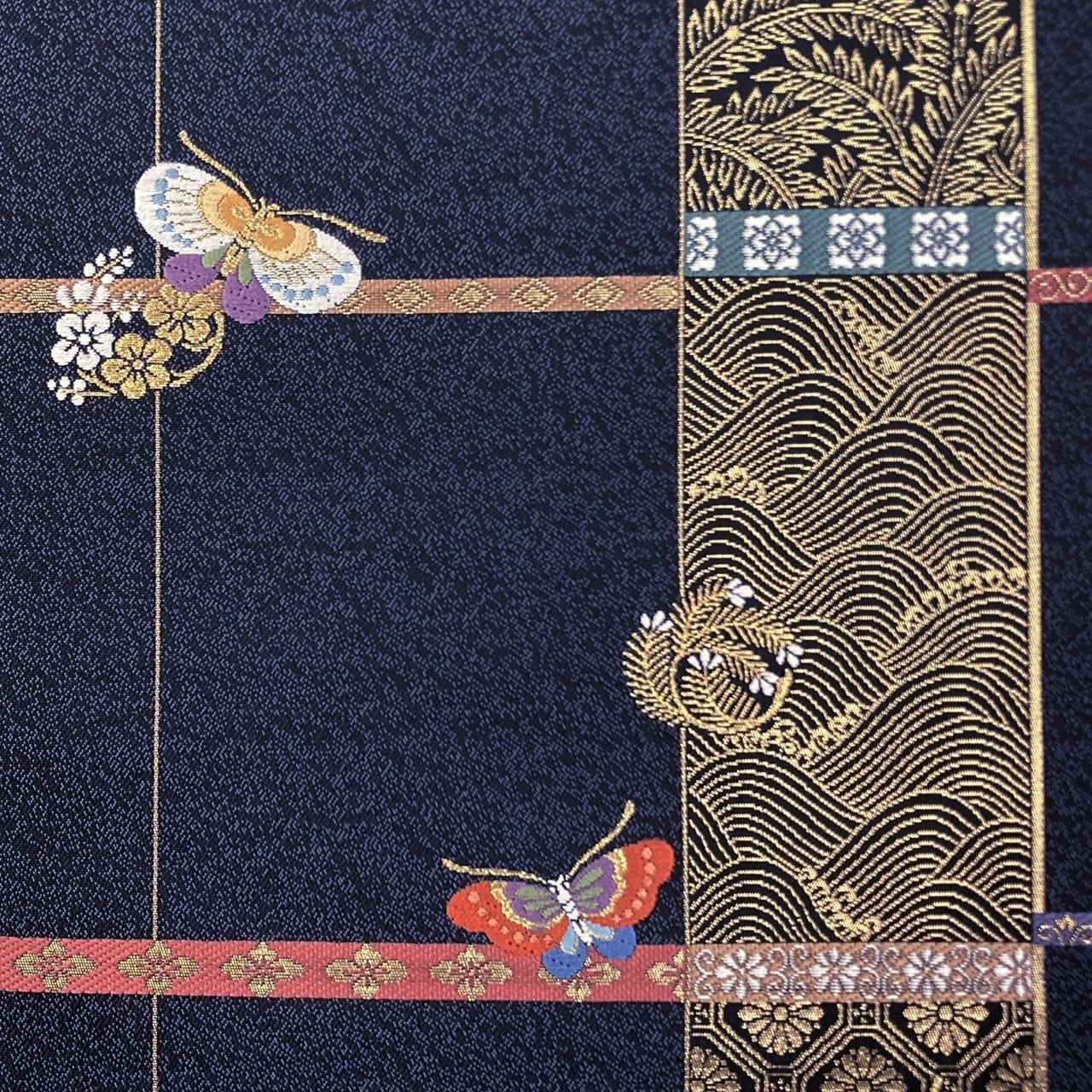 袋帯 ながしま謹製 献上彩美文 六通柄 西陣 正絹 日本製 長嶋成織物