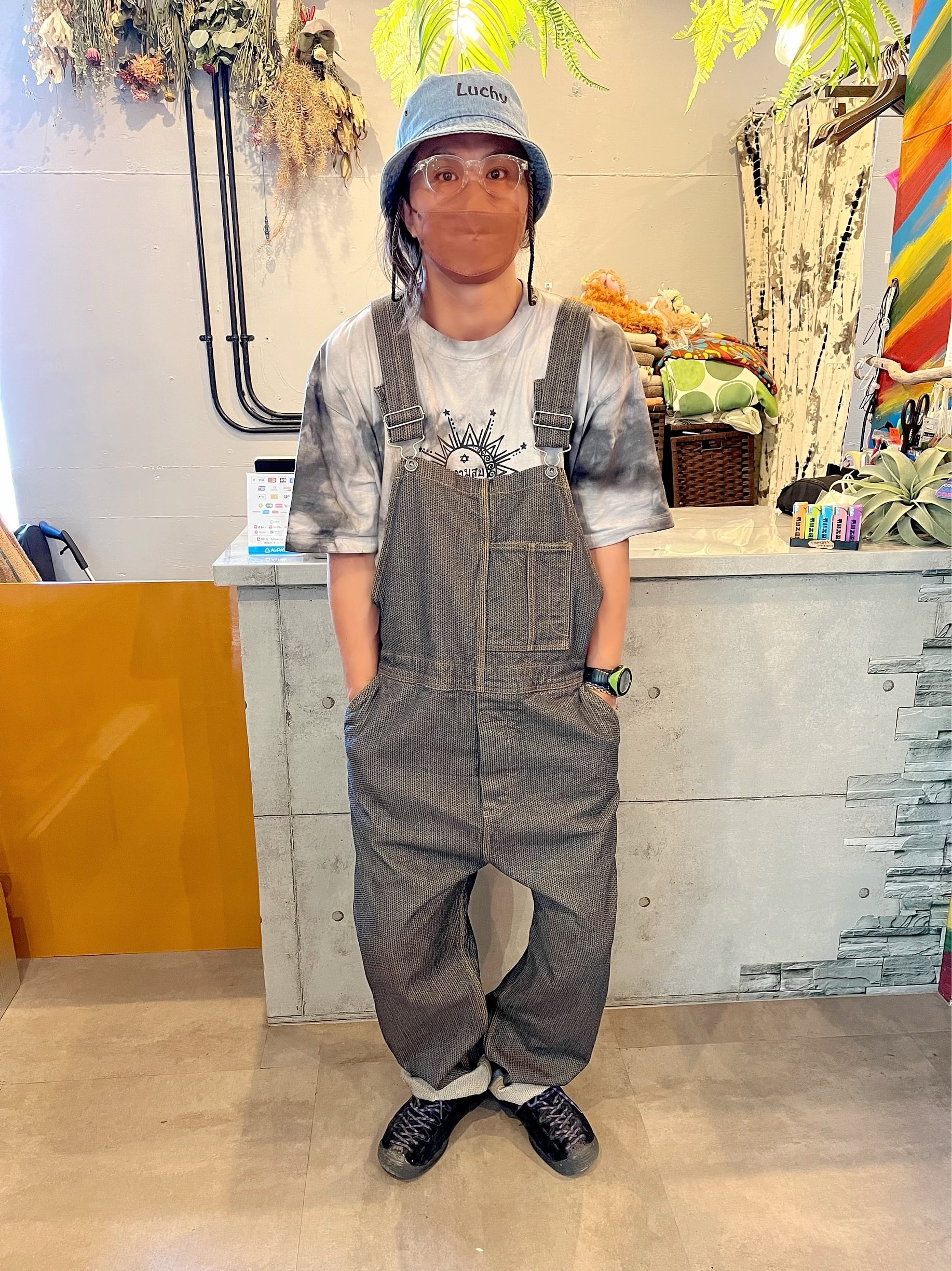 AOZORA】刺し子オーバーオール | shop Luchy