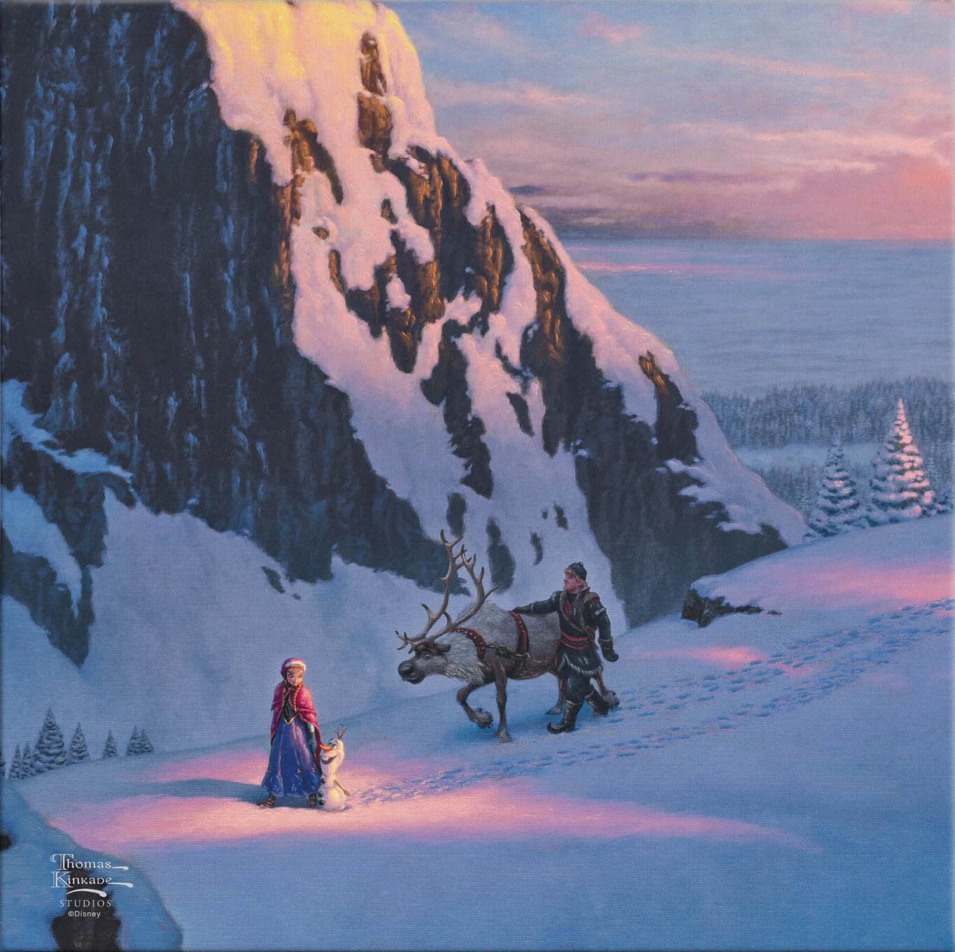 ディズニー絵画 アナと雪の女王 展示用フック付 キャンバスジークレ