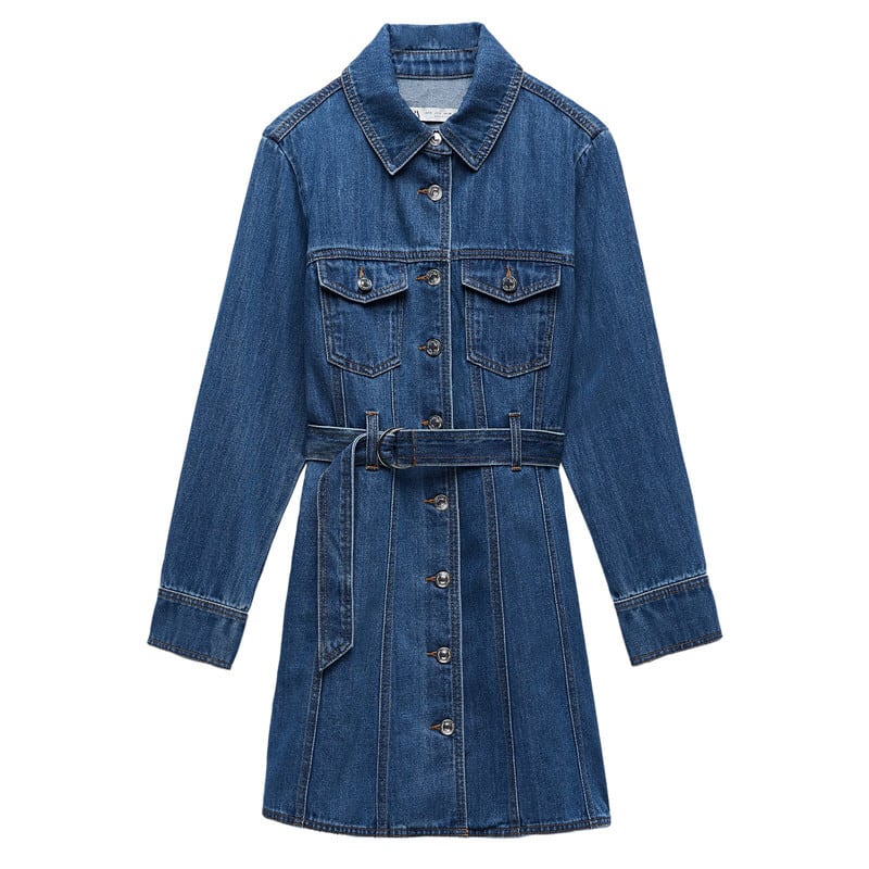 Ω デニムロングチュニック ワンピースドレス Ω アイドル ジャケット