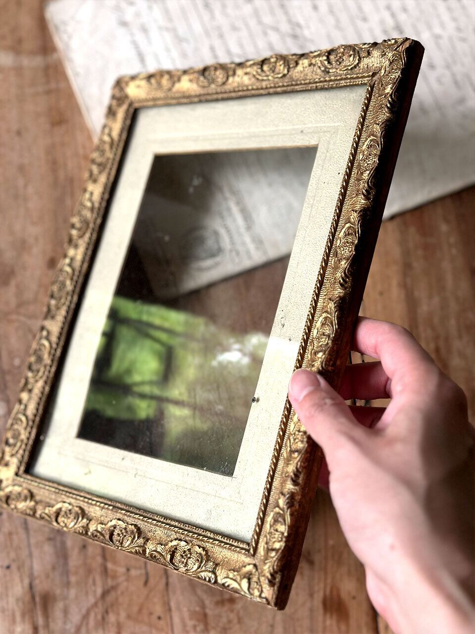 ゴールドカラー ピクチャーフレーム ガラス 額縁 金色 | Brocante de