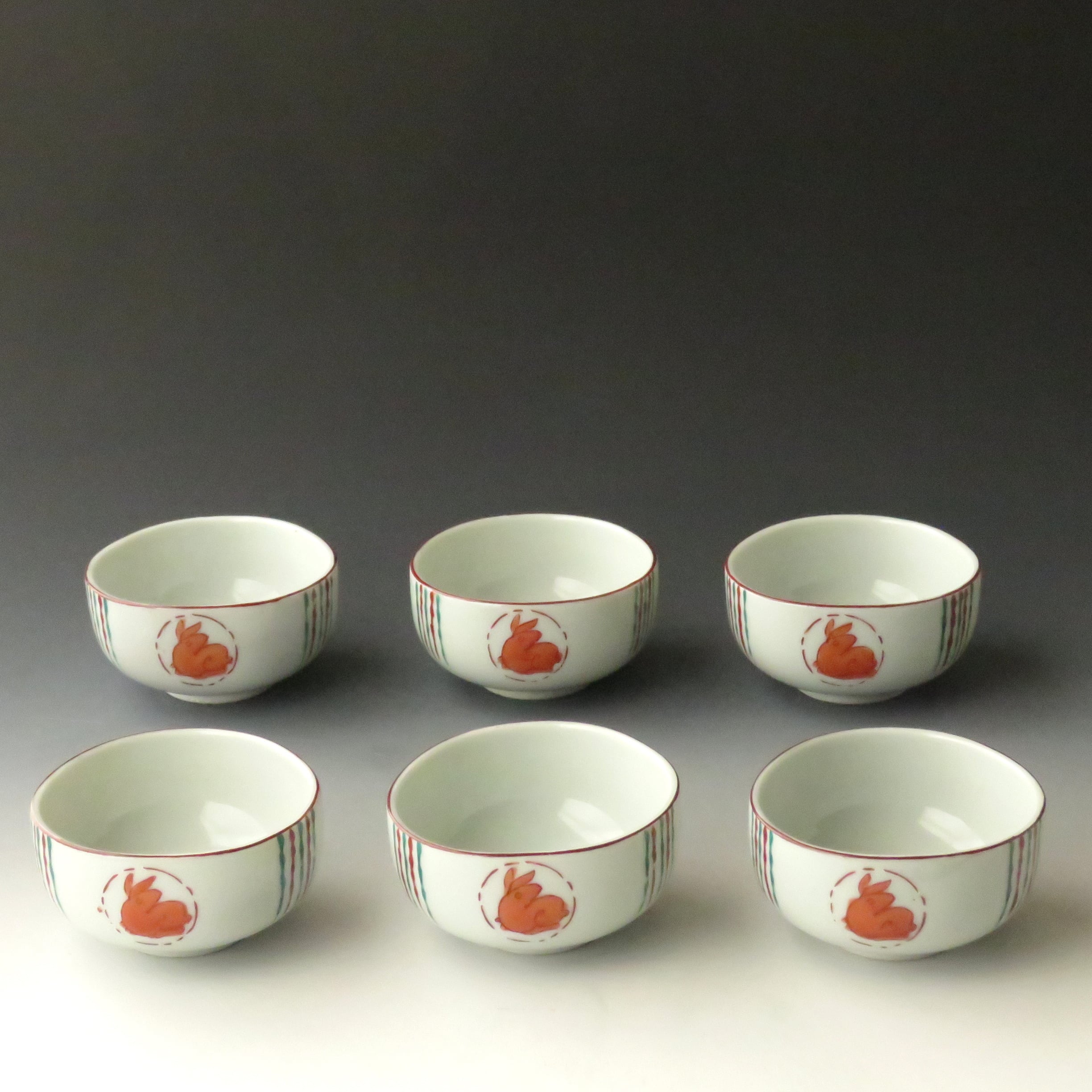 赤絵 輪線文 茶碗 大盃 ぐい呑み 小服茶碗 酒器 古美術 古道具