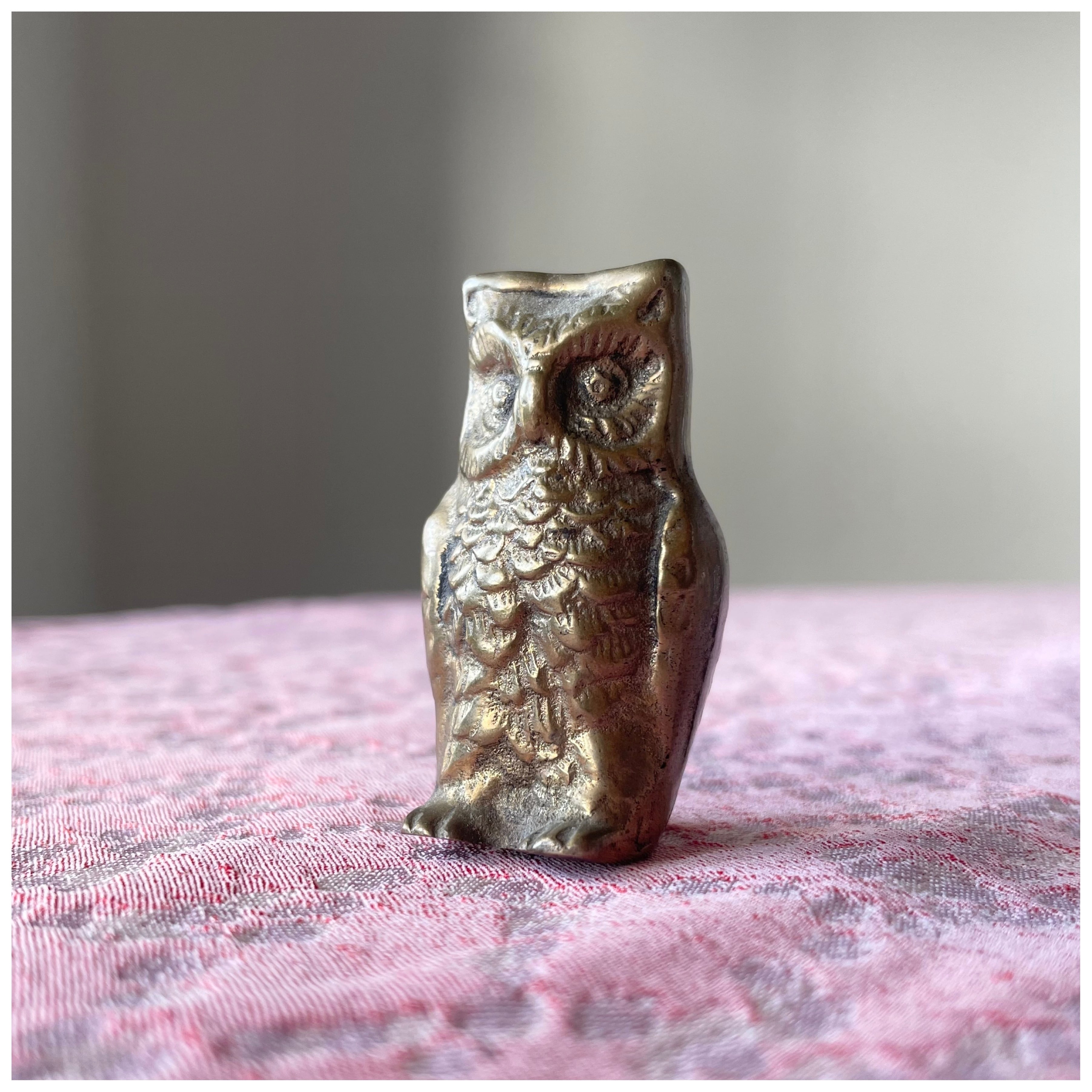 フランス買付 ヴィンテージ ミニオブジェ 真鍮 フクロウ ラッキー