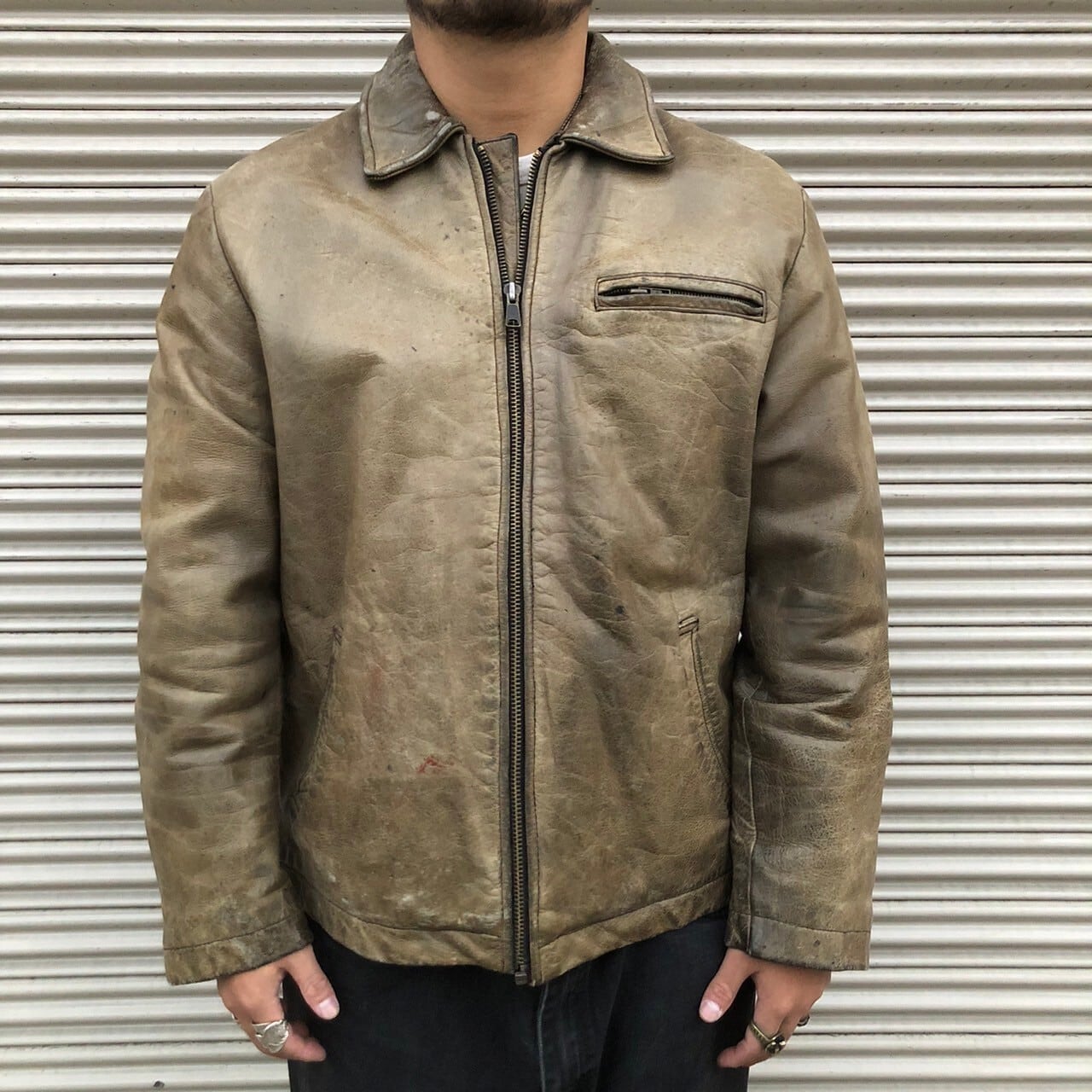 雰囲気抜群 90s Levis リーバイス ヴィンテージ 本革 レザー