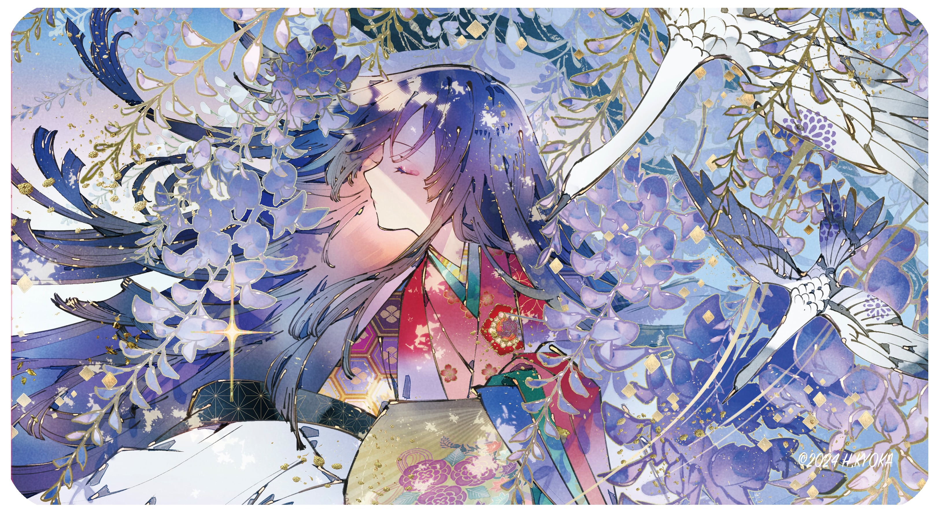 ☆展示会出品イラスト☆匈歌ハトリ先生☆Wisteria Ripples柄☆プレイ