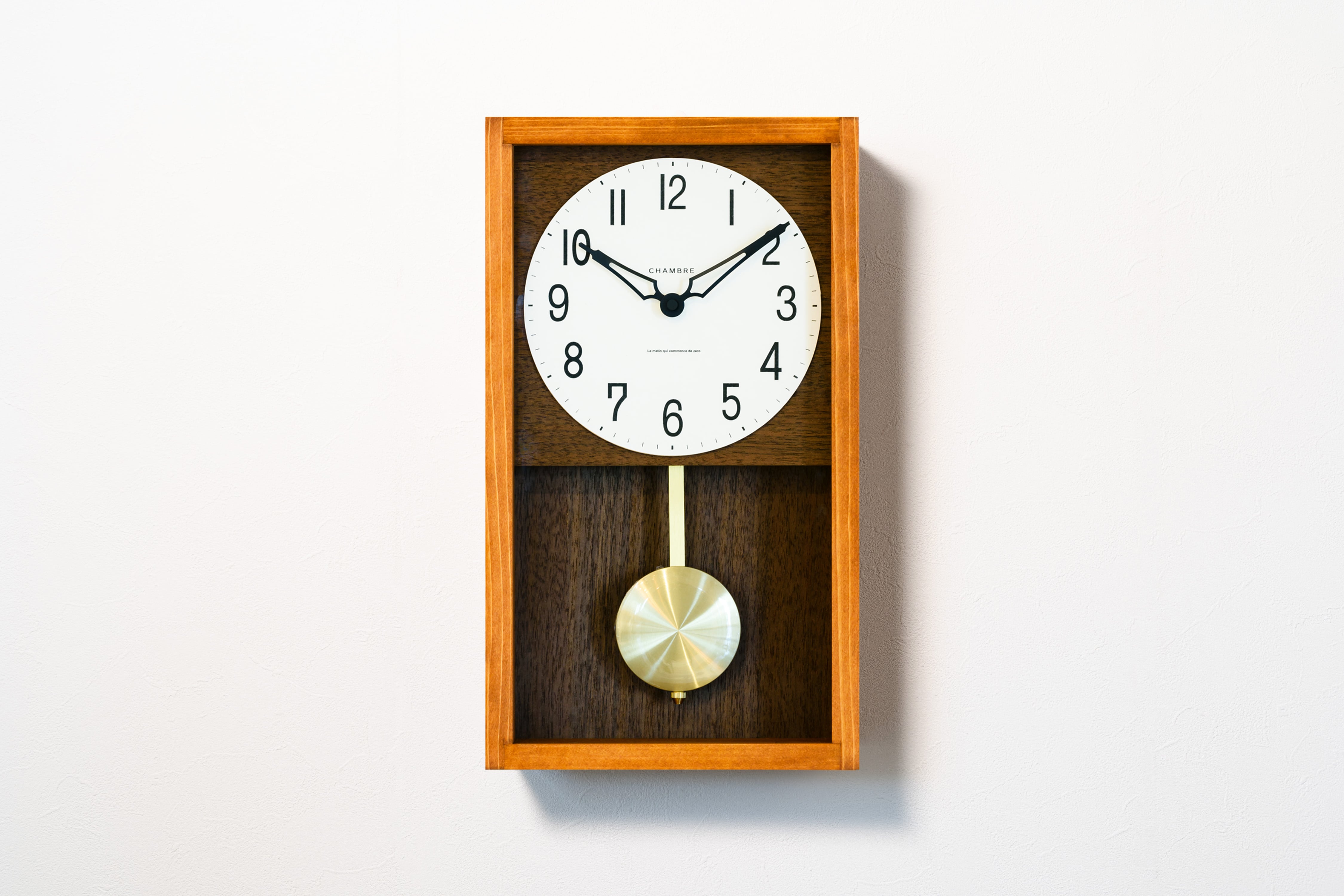 振り子時計 HINOKI PENDULUM CLOCK CAFE BROWN | シャンブル【CHAMBRE