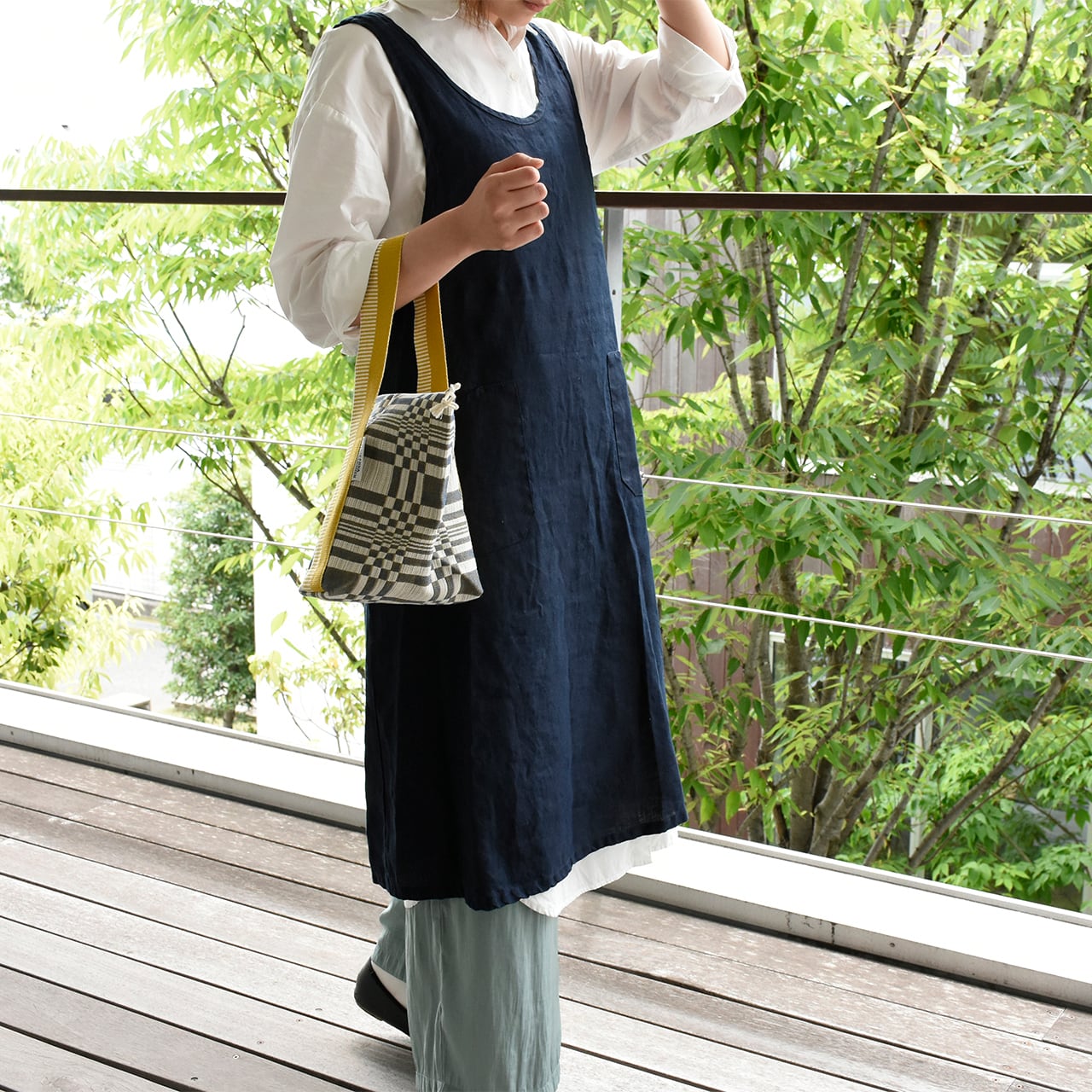 ONLINE限定】リネンオーバーエプロン / ネイビー / 母の日 / fog linen